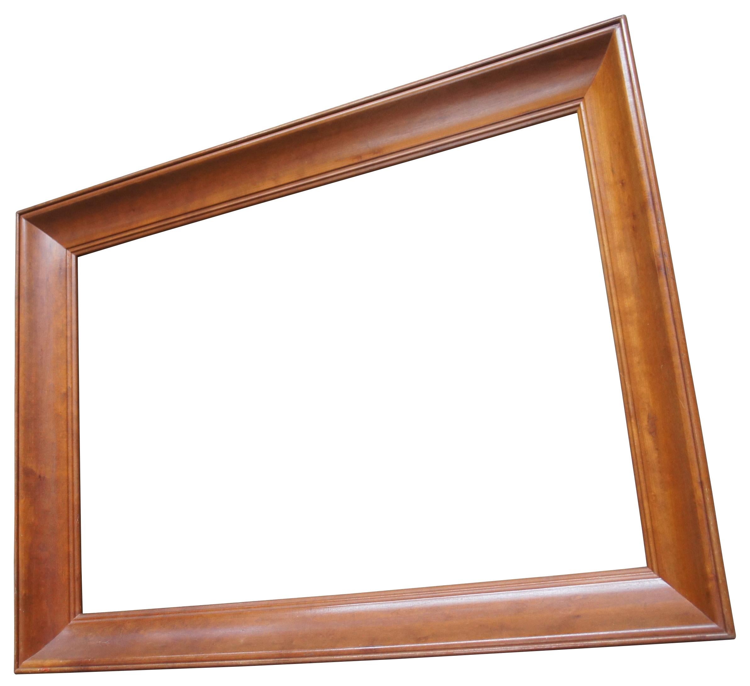 American Classical Vintage Cherry Wood Rectangular Picture Painting Art Mirror Frame