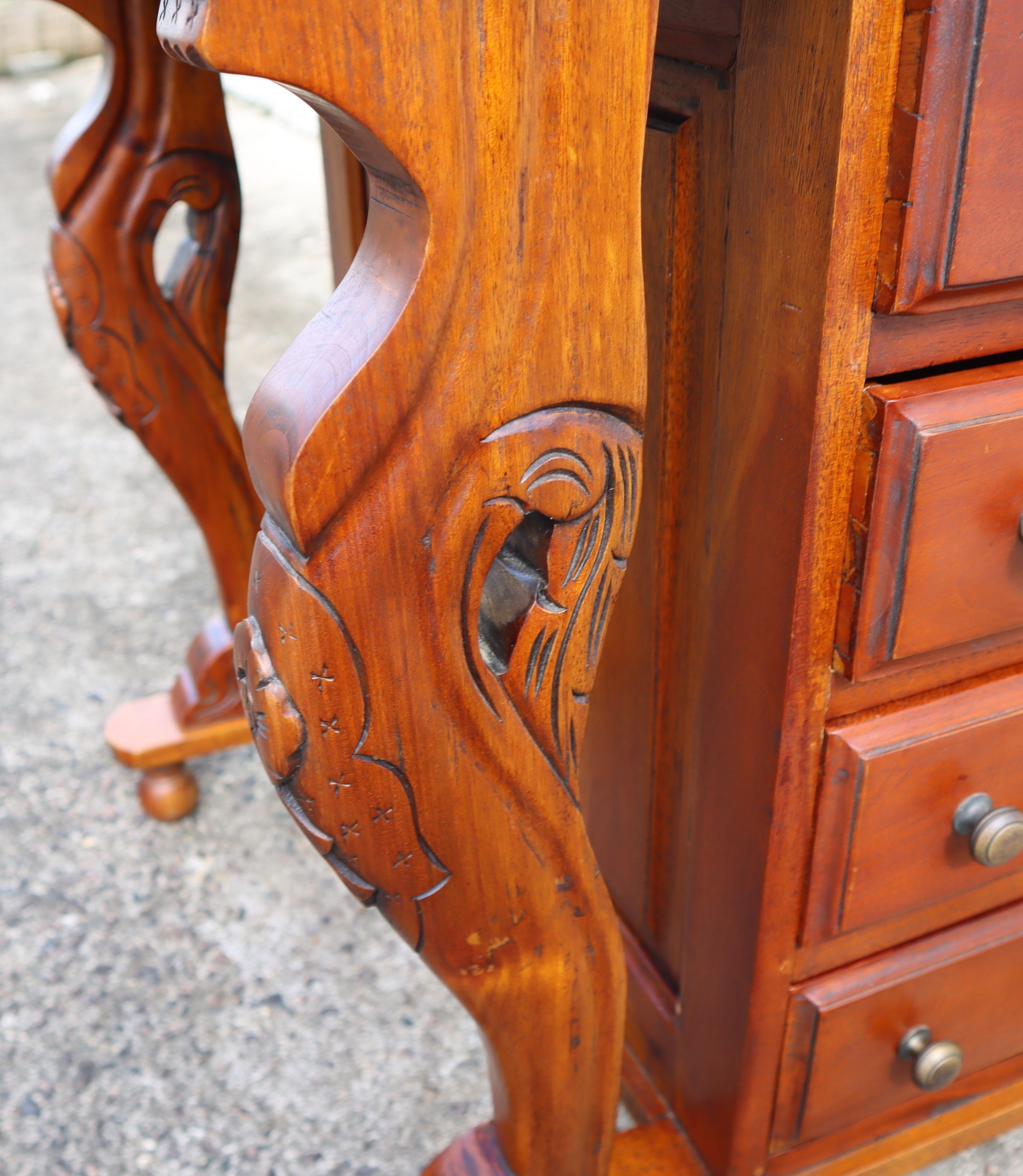 Vintage Cherry Wood Secretary Desks-16 Drawers-Office Cabinet-Empire Style-70s 5