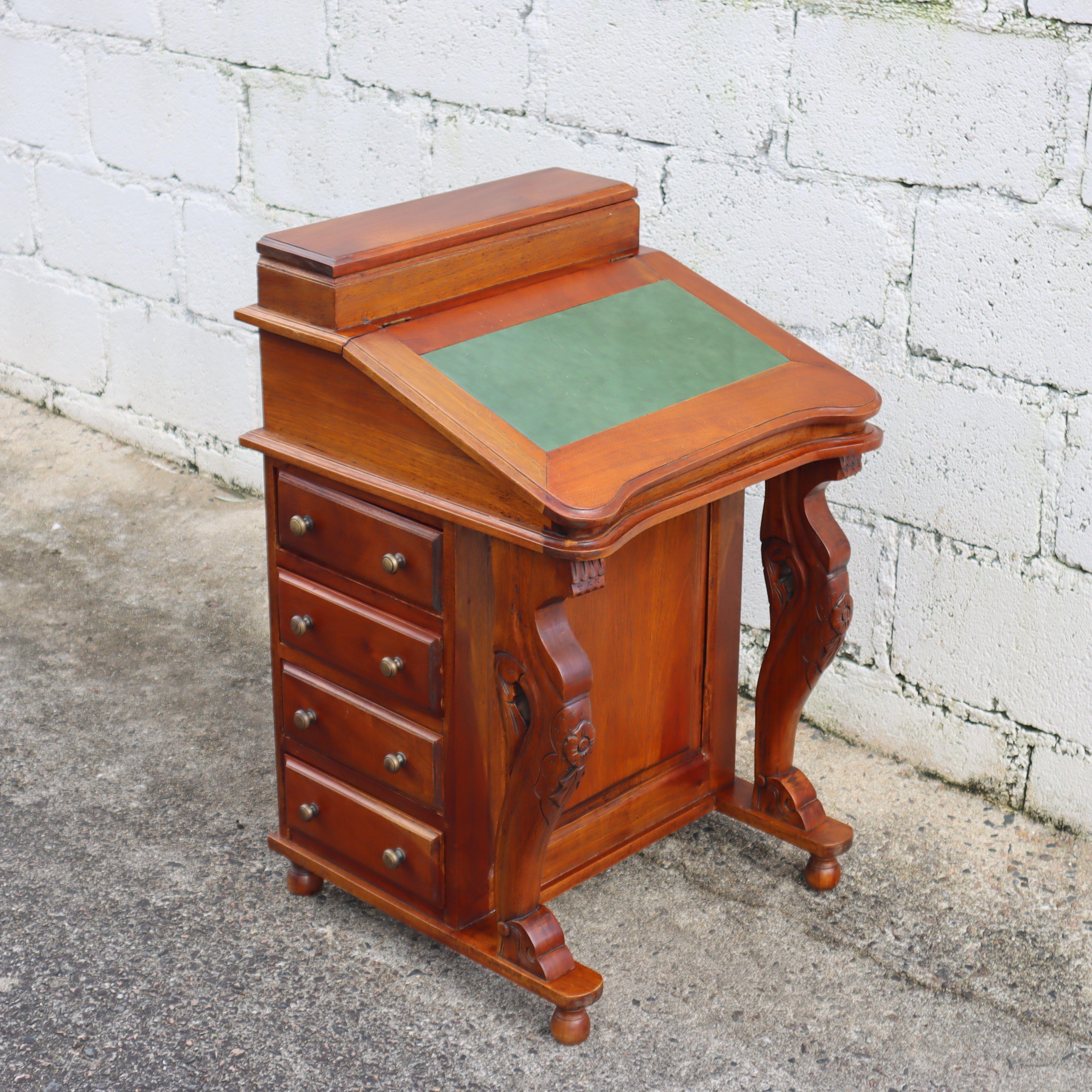 French Vintage Cherry Wood Secretary Desks-16 Drawers-Office Cabinet-Empire Style-70s