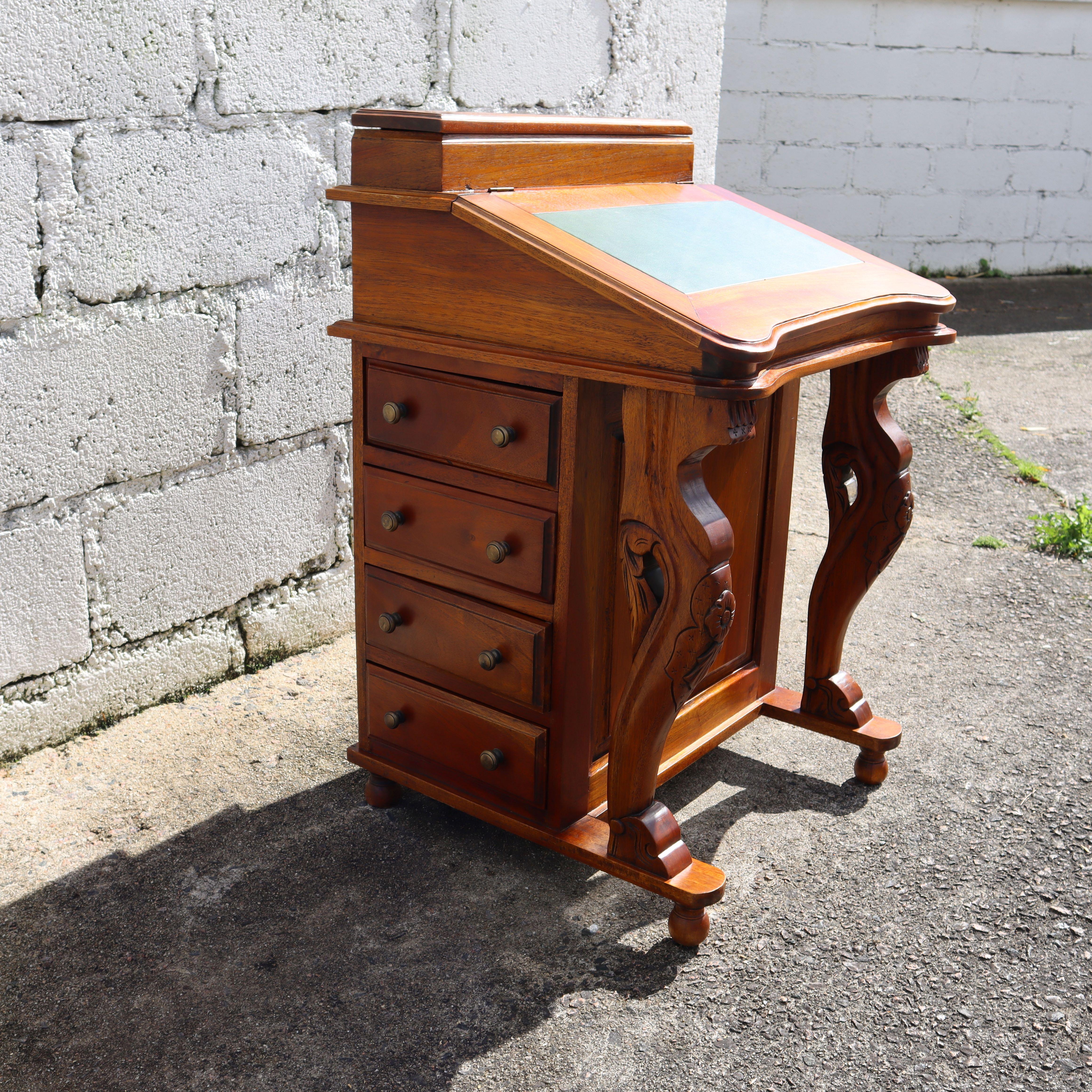 Vintage Cherry Wood Secretary Desks-16 Drawers-Office Cabinet-Empire Style-70s In Good Condition In Bussiere Dunoise, Nouvel Aquitaine