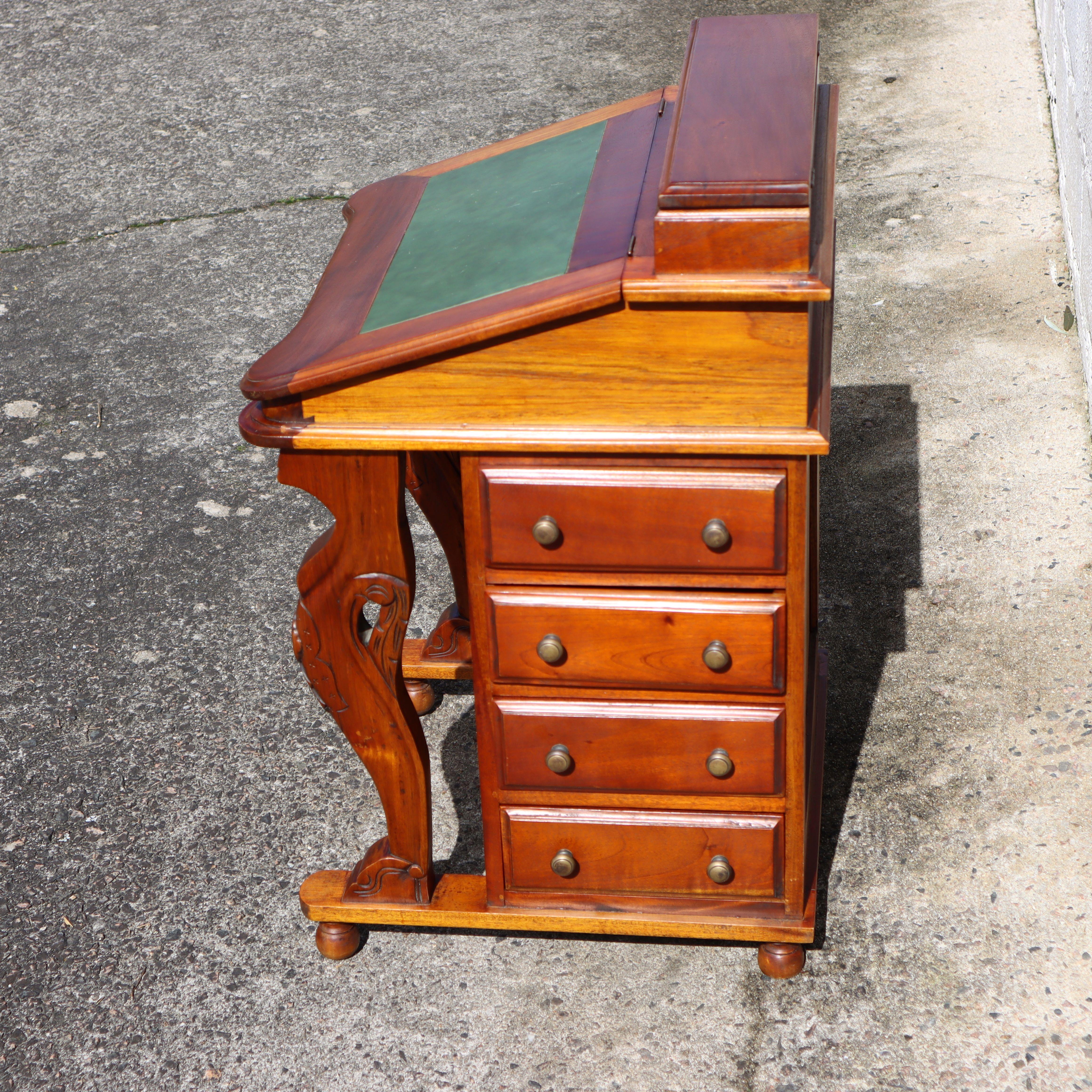 Late 20th Century Vintage Cherry Wood Secretary Desks-16 Drawers-Office Cabinet-Empire Style-70s