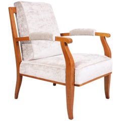 Vintage Cherrywood Chair by Jules Leleu, circa 1950