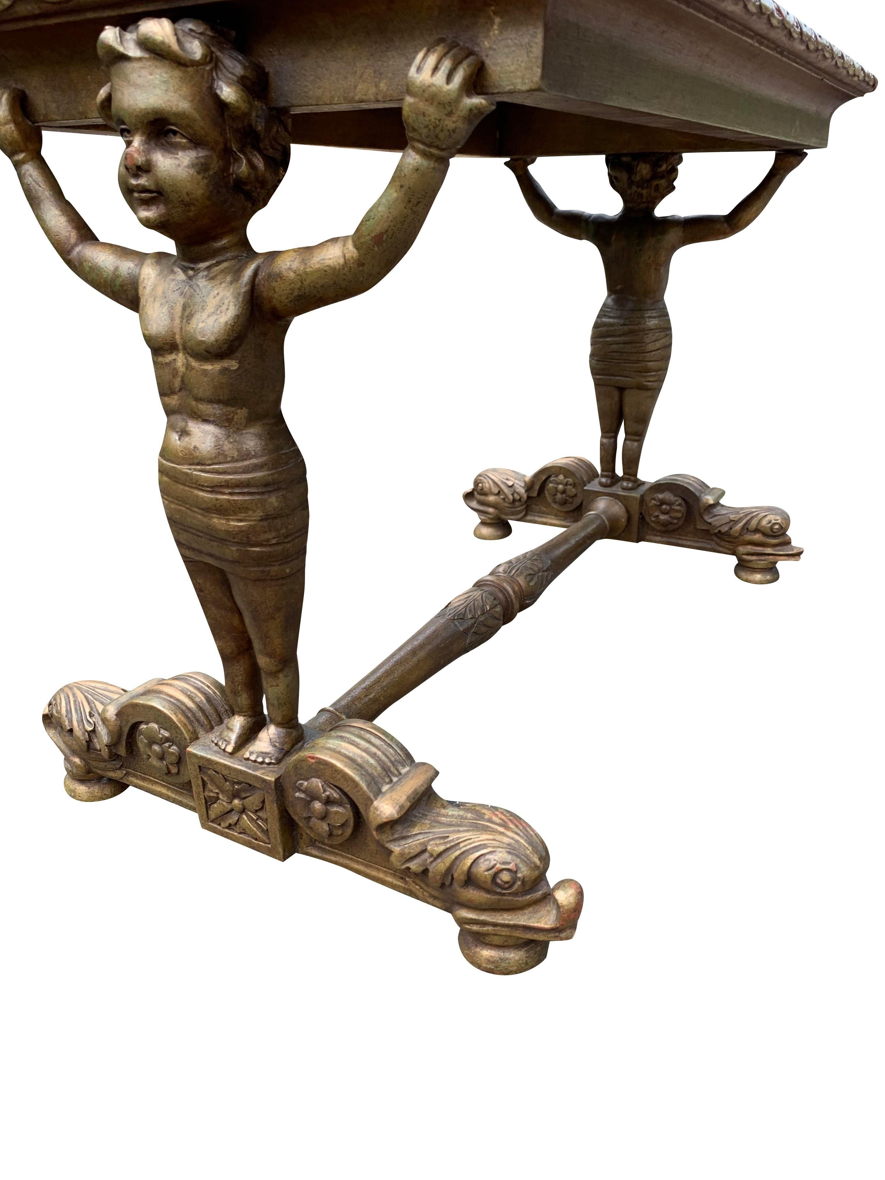 Vintage Gold Gilt Brass Cherub Marble Side Table

Crafted from high-quality brass and marble, this piece features a captivating cherub design that adds a touch of whimsy and sophistication. The table is perfect for displaying decorative objects or