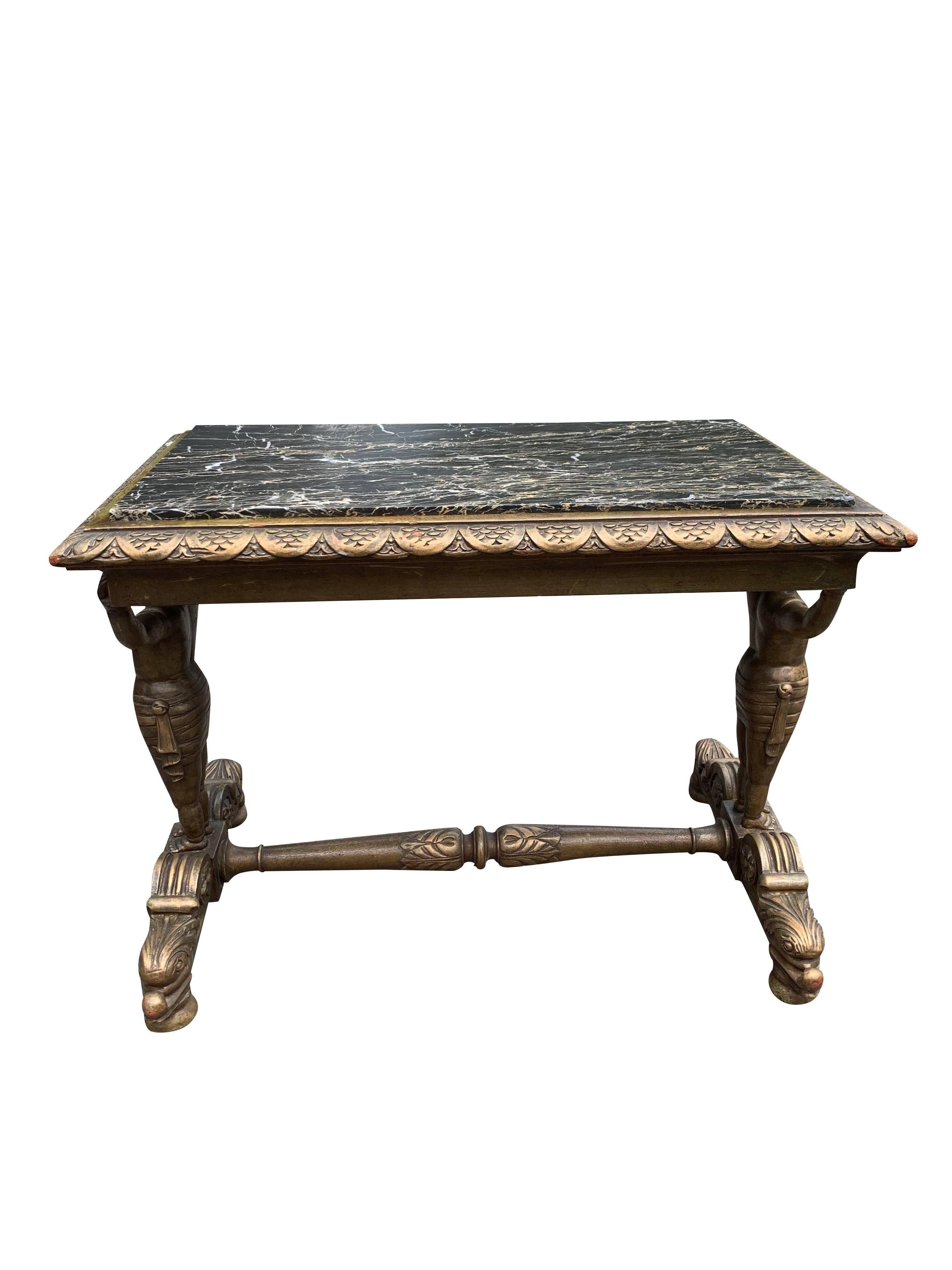 Vintage Cherub Marble Side Accent Table 2