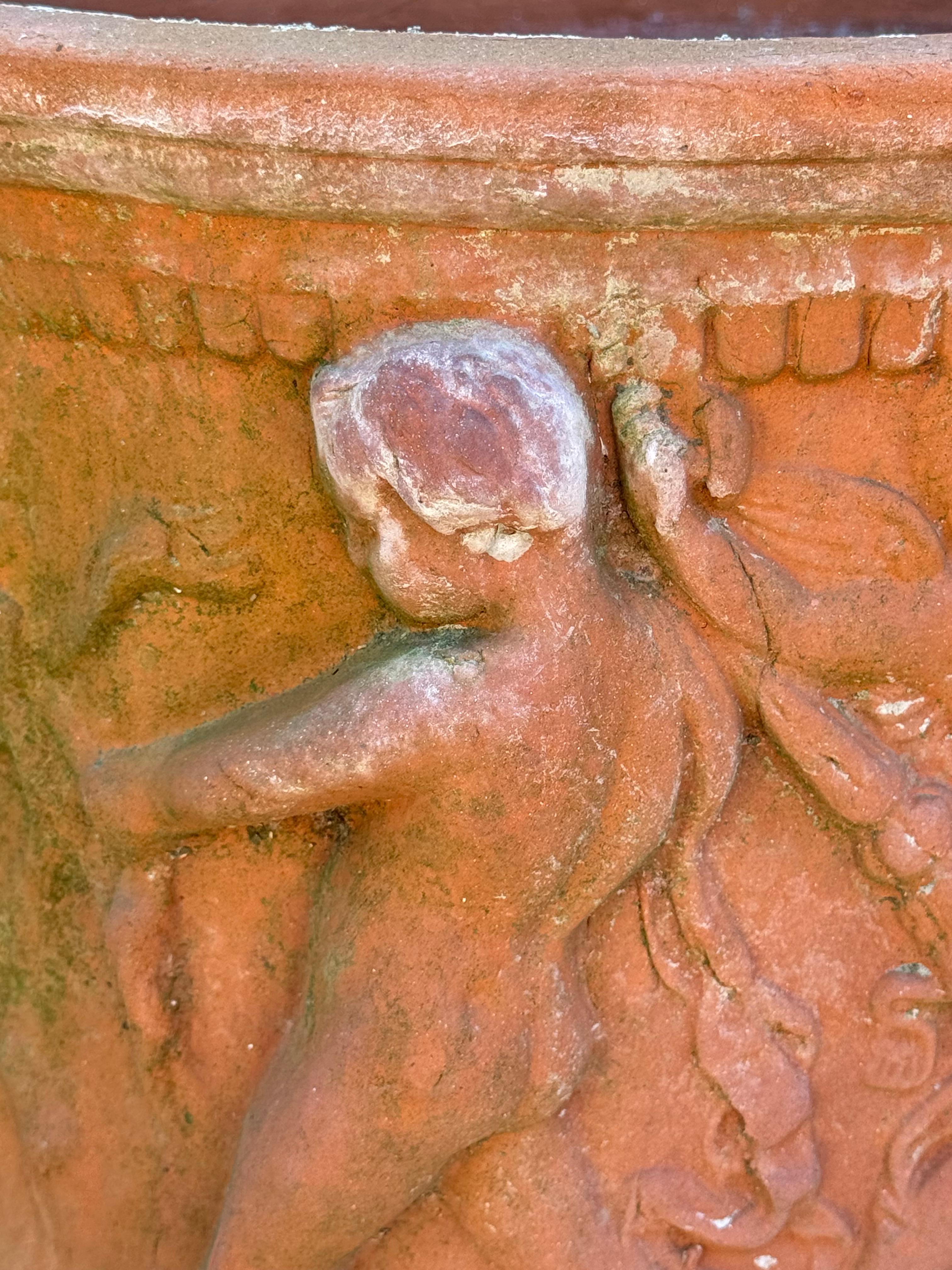 Vintage Cherub or Putti Terracotta Planter or Urn by Bitossi Filippo - Italy For Sale 3
