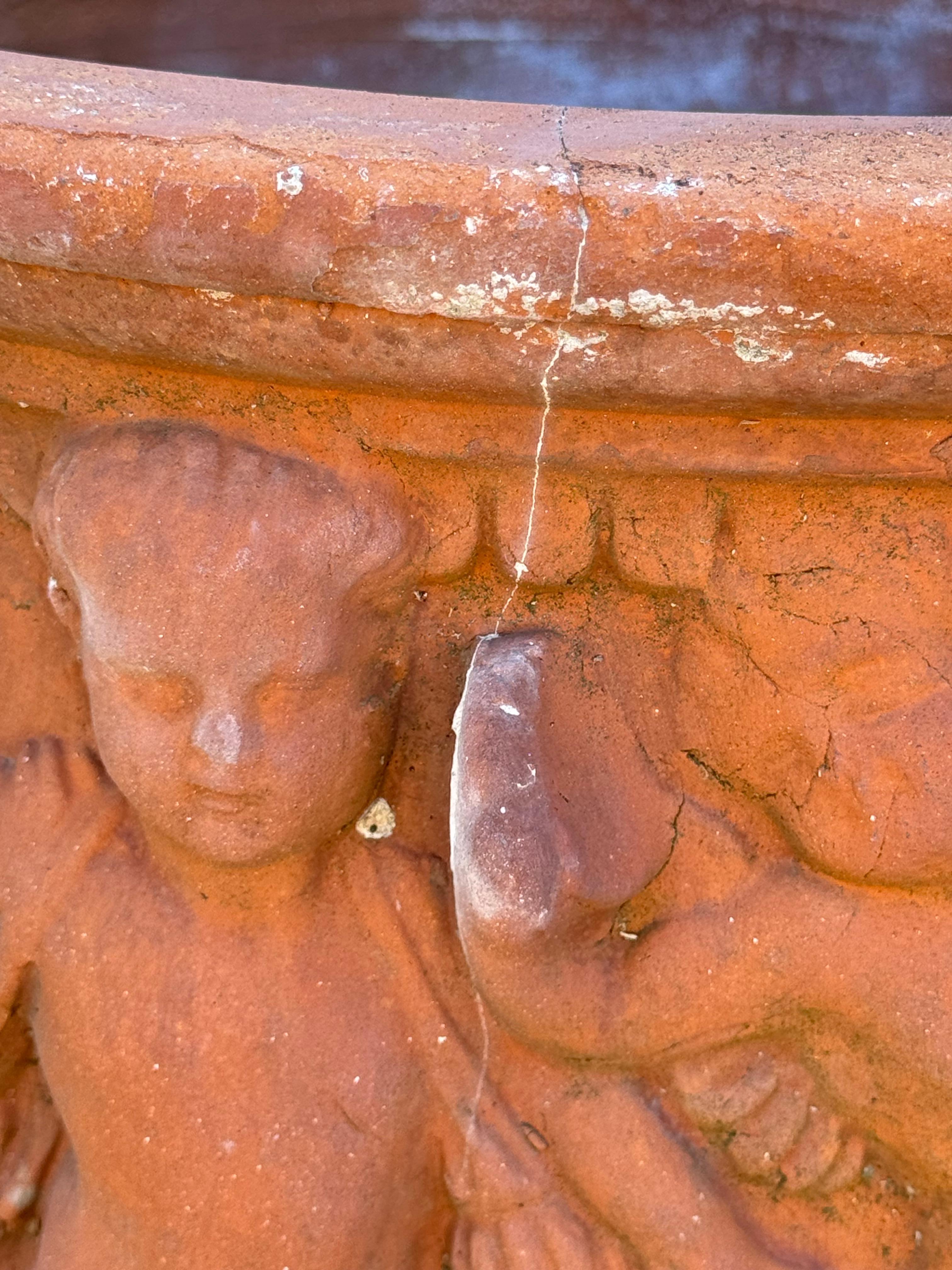 Vintage Cherub or Putti Terracotta Planter or Urn by Bitossi Filippo - Italy For Sale 7