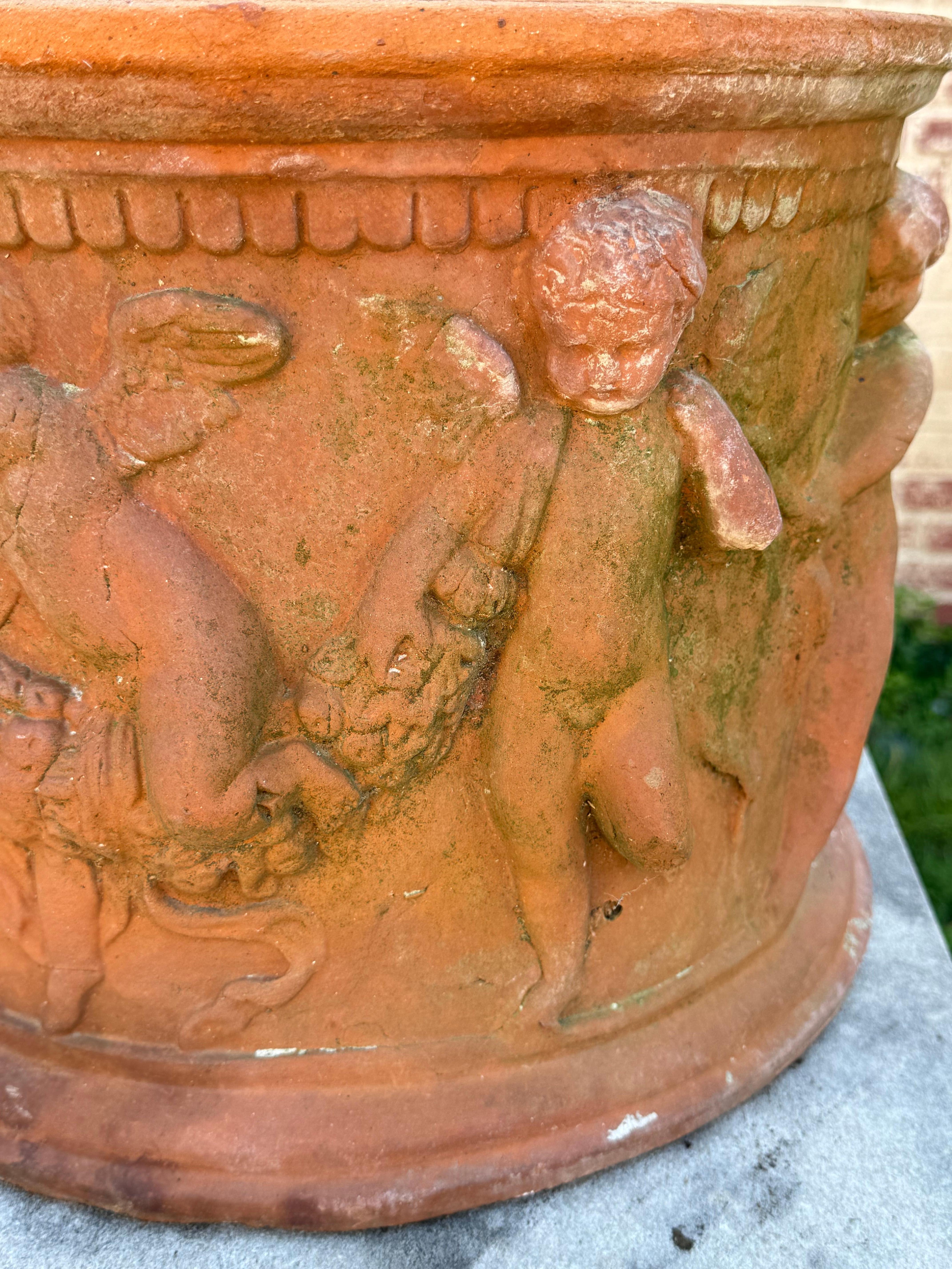 Vintage Cherub or Putti Terracotta Planter or Urn by Bitossi Filippo - Italy For Sale 8