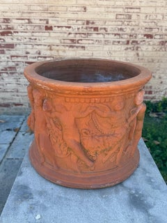 Fioriera o urna in terracotta vintage a forma di cherubino o putti di Bitossi Filippo - Italia