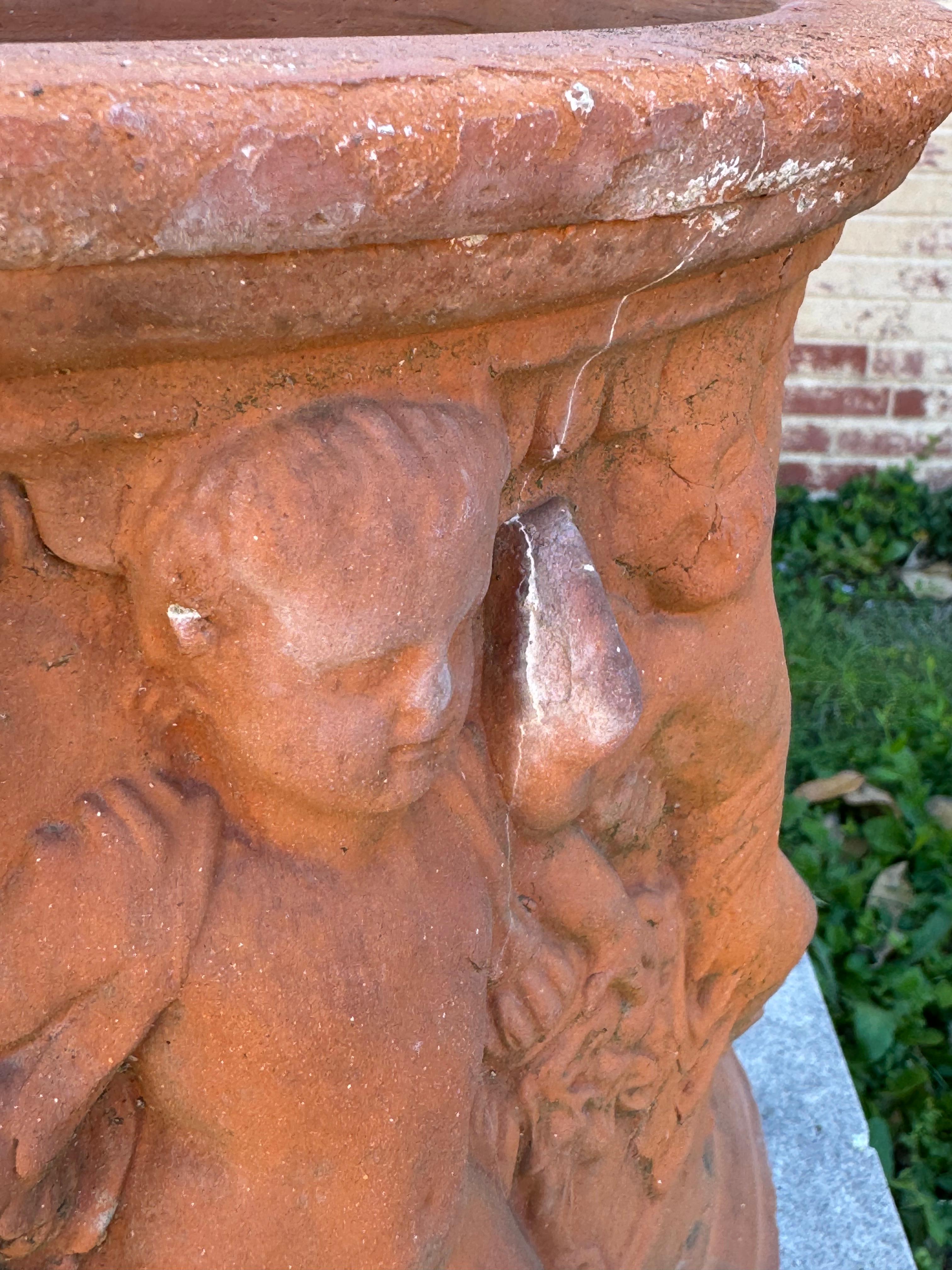 Mid-20th Century Vintage Cherub or Putti Terracotta Planter or Urn by Bitossi Filippo - Italy For Sale