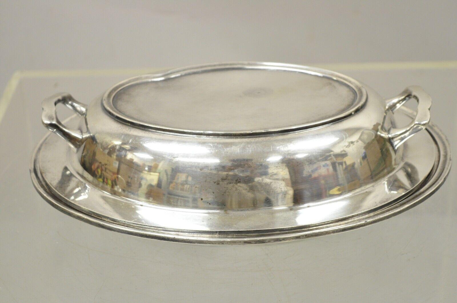 Vintage Cheshire S.P.C. 846 Silver Plated Covered Vegetable Serving Dish For Sale 1