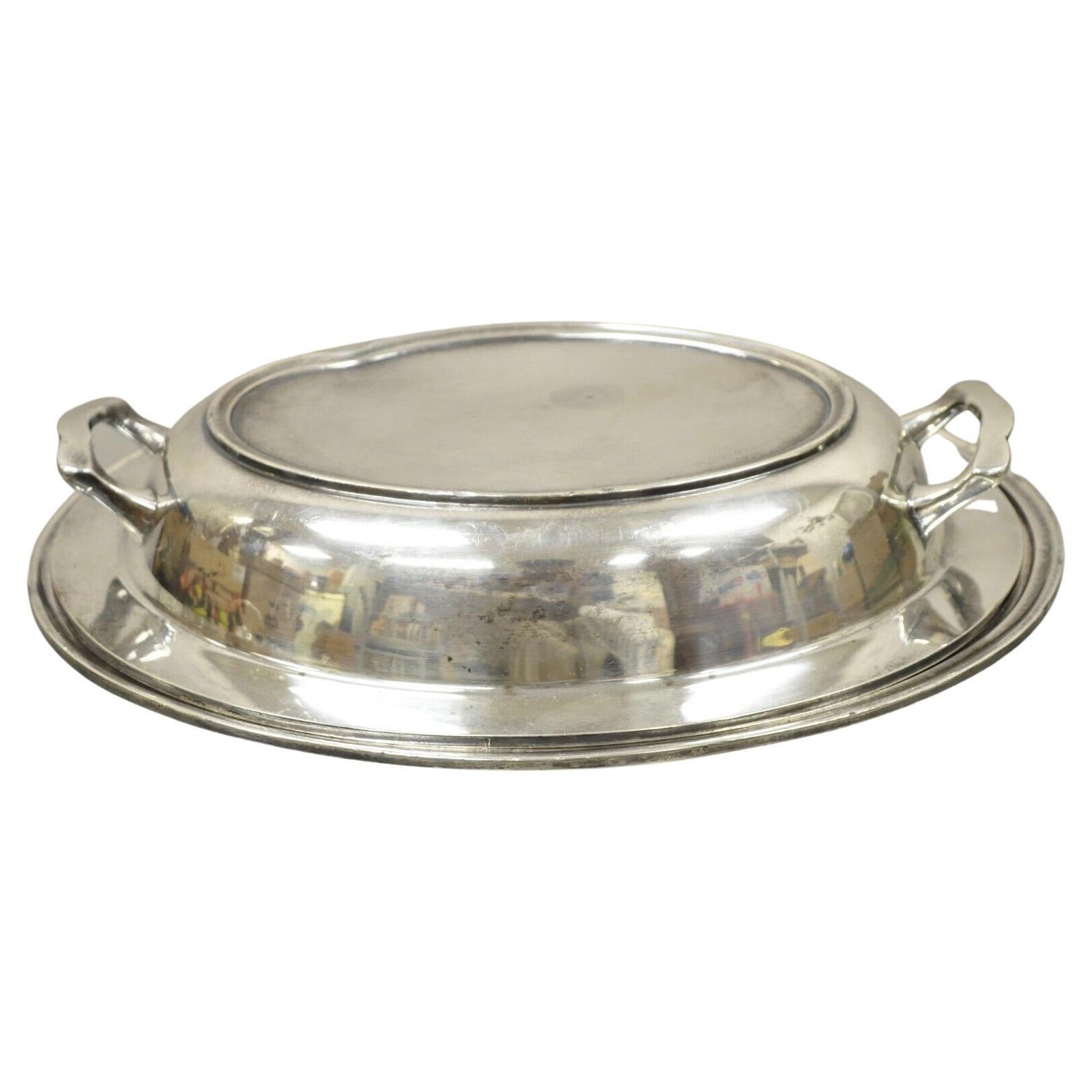 Vintage Cheshire S.P.C. 846 Silver Plated Covered Vegetable Serving Dish For Sale