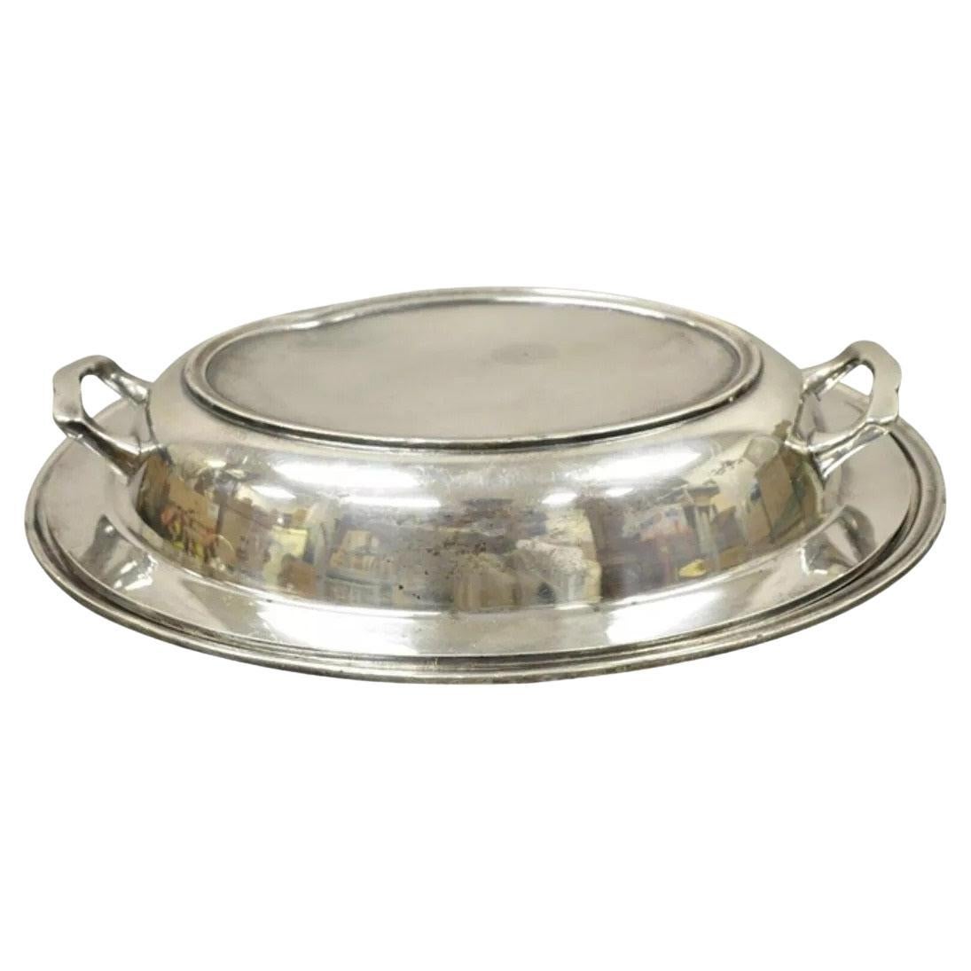 Vintage Cheshire S.P.C. 846 Plato cubierto para servir verduras bañado en plata