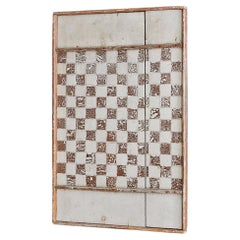 Antique Chess Game Board in Painted Wood, USA, Early 20th Century