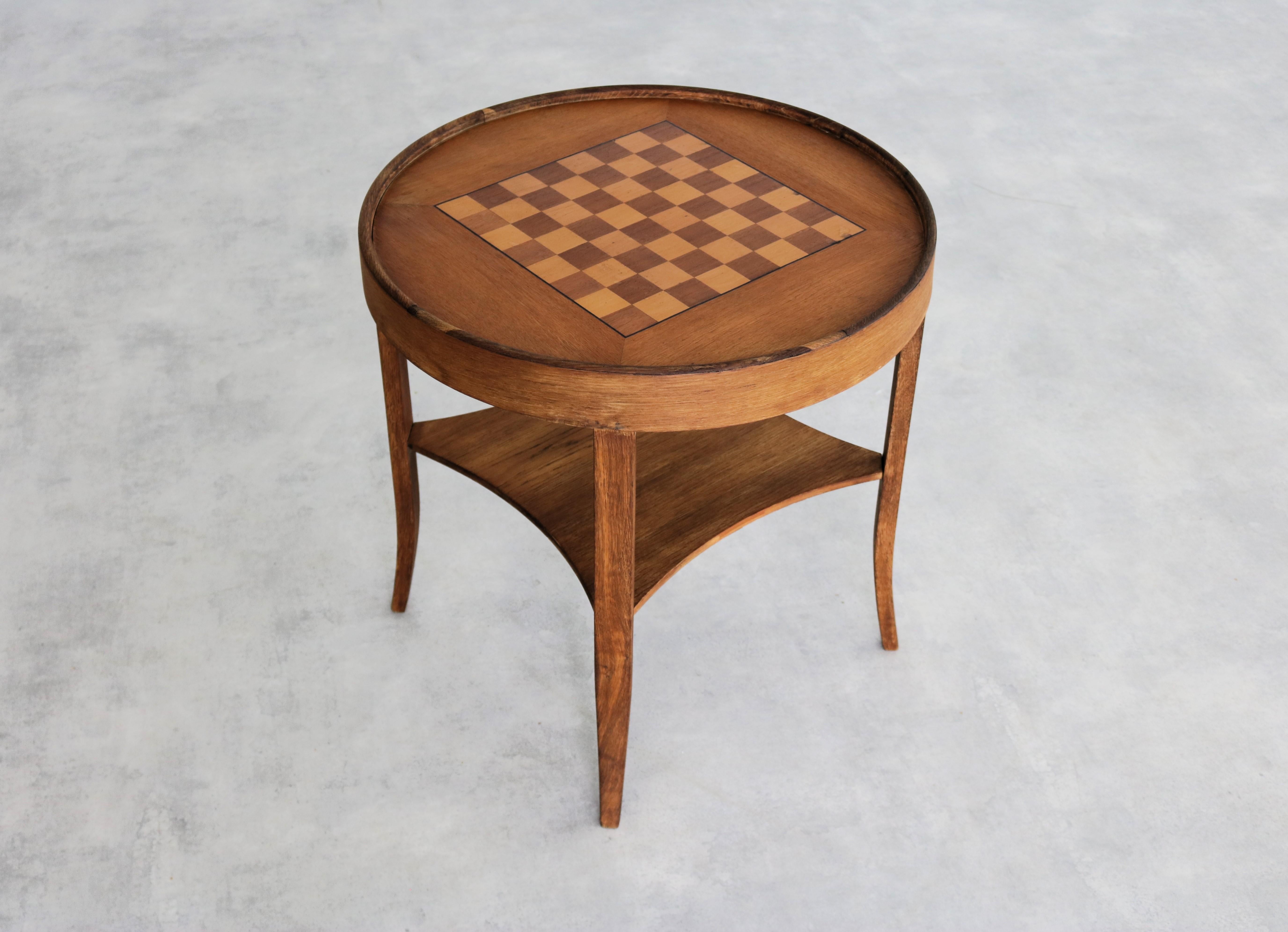 Swedish vintage chess table  side table  art deco  1940s