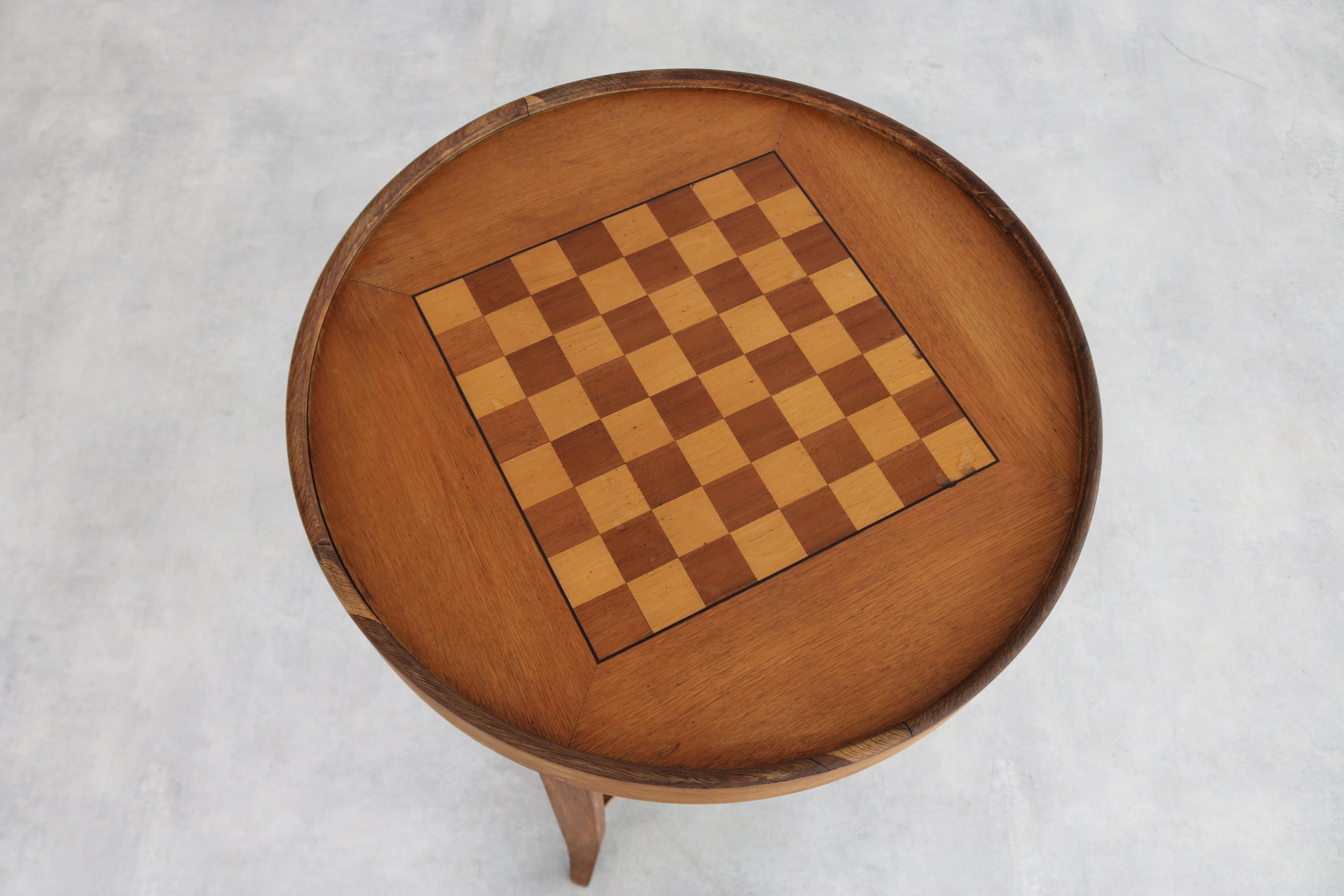 vintage chess table  side table  art deco  1940s In Good Condition In Lemmer, NL