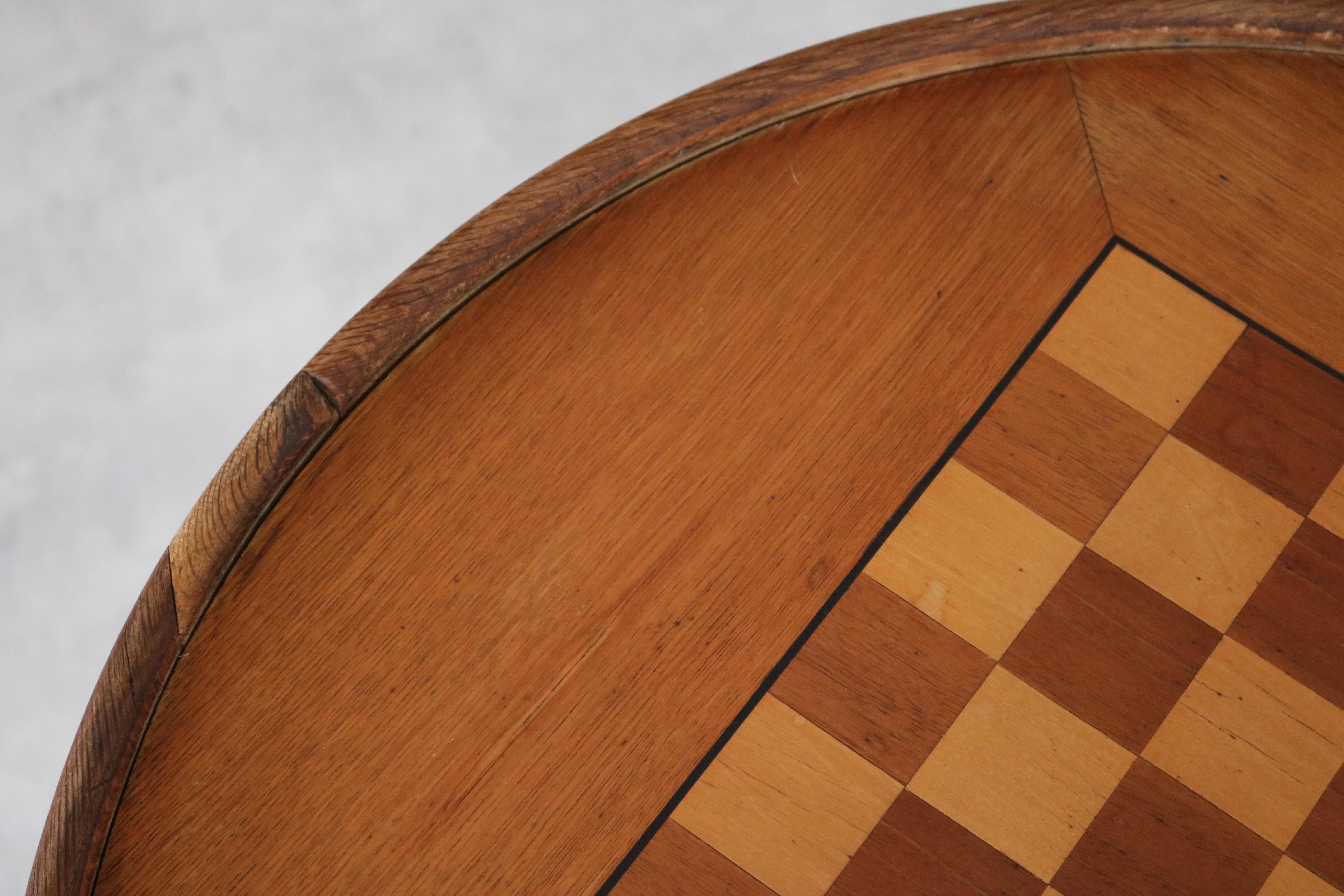 Wood vintage chess table  side table  art deco  1940s