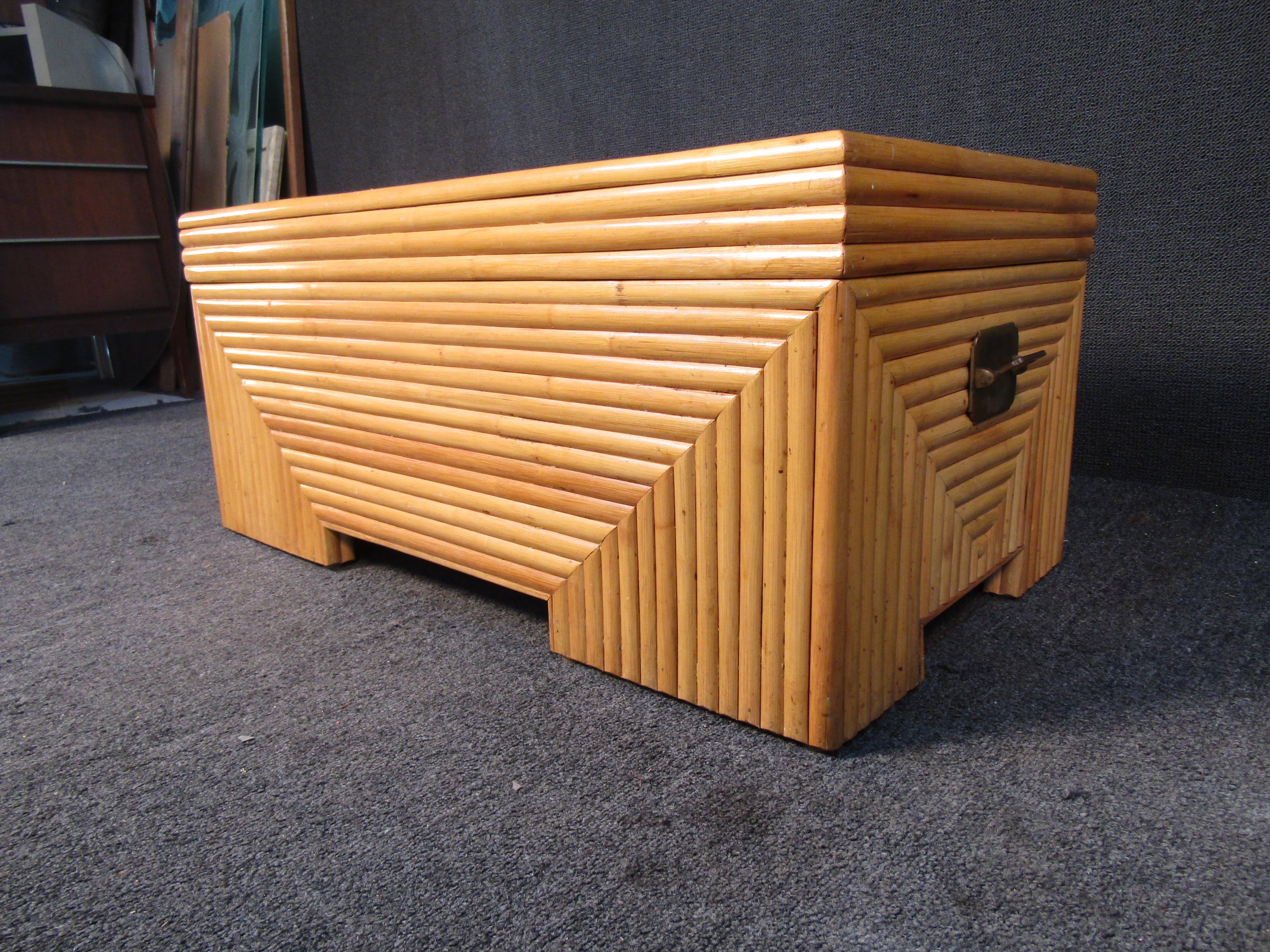 Mid-Century Modern Vintage Chest in Bamboo and Cedar