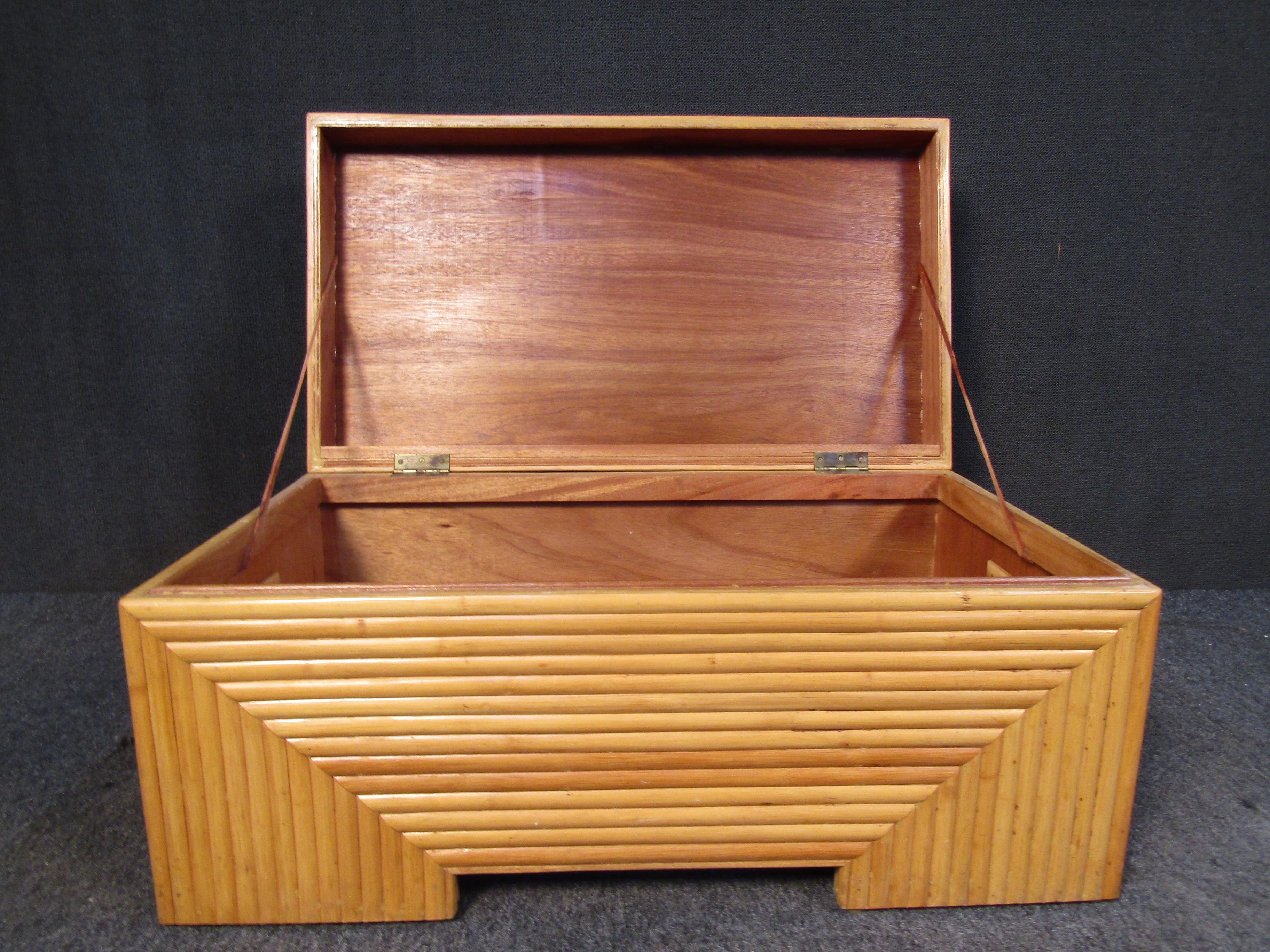20th Century Vintage Chest in Bamboo and Cedar