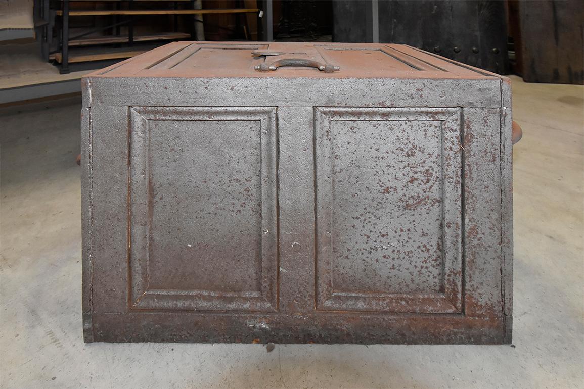 A nice vintage chest, iron ships trunk from the 20th century.
It comes out of a ship.