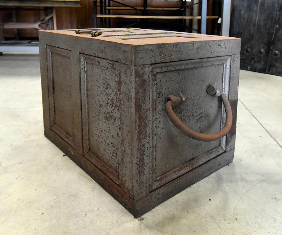 Vintage Chest, Iron Ships Trunk, 20th Century For Sale 1