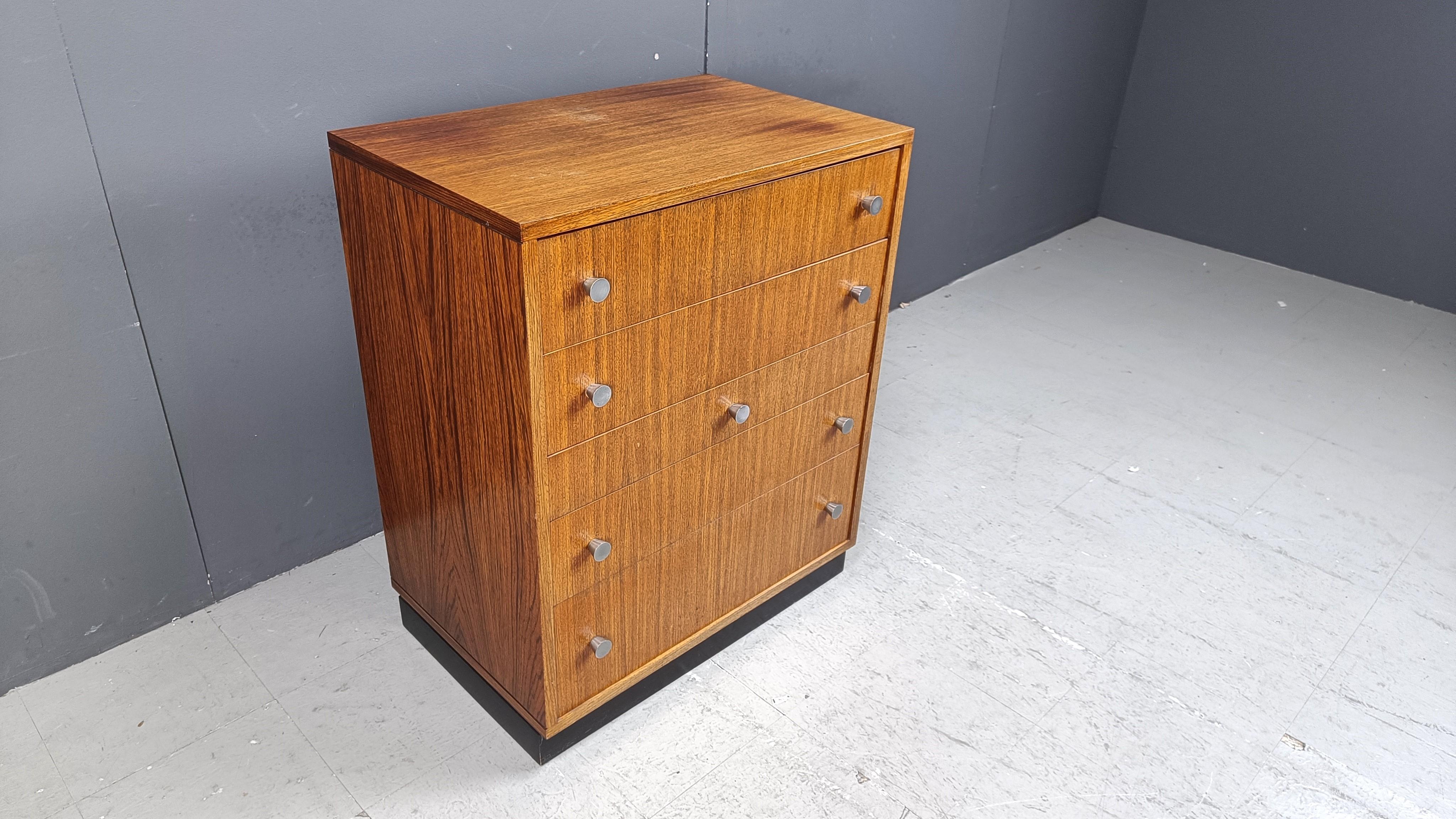 Wood Vintage chest of drawers by Alfred hendrickx for Belform, 1960s For Sale