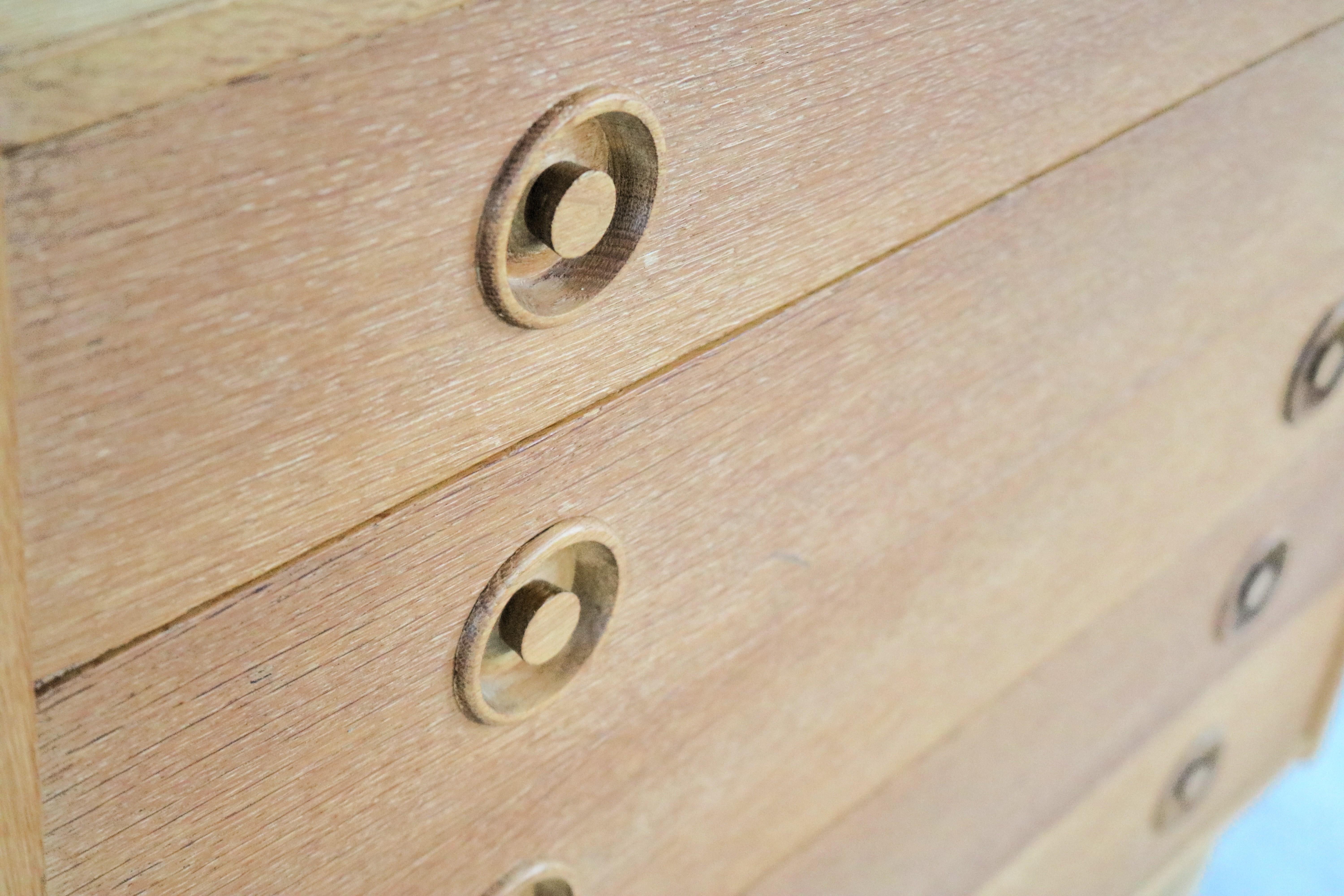 Vintage chest of drawers  cabinet  1960s  Danish  oak For Sale 1