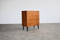 Vintage Teak and Brass Chest of Drawers, Sweden, 1960s, Good Condition