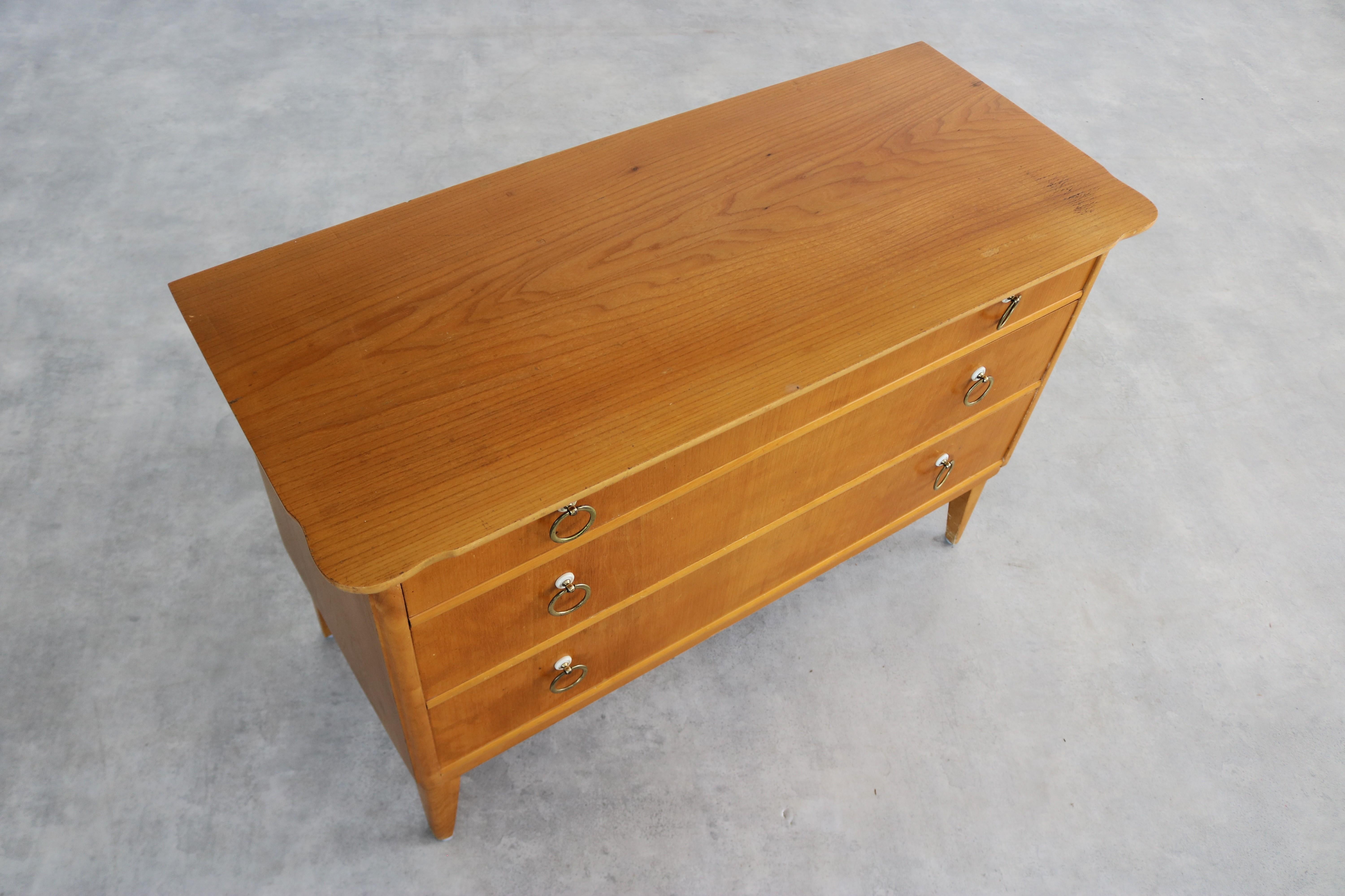 Brass vintage chest of drawers  cabinet  1960s  Swedish For Sale