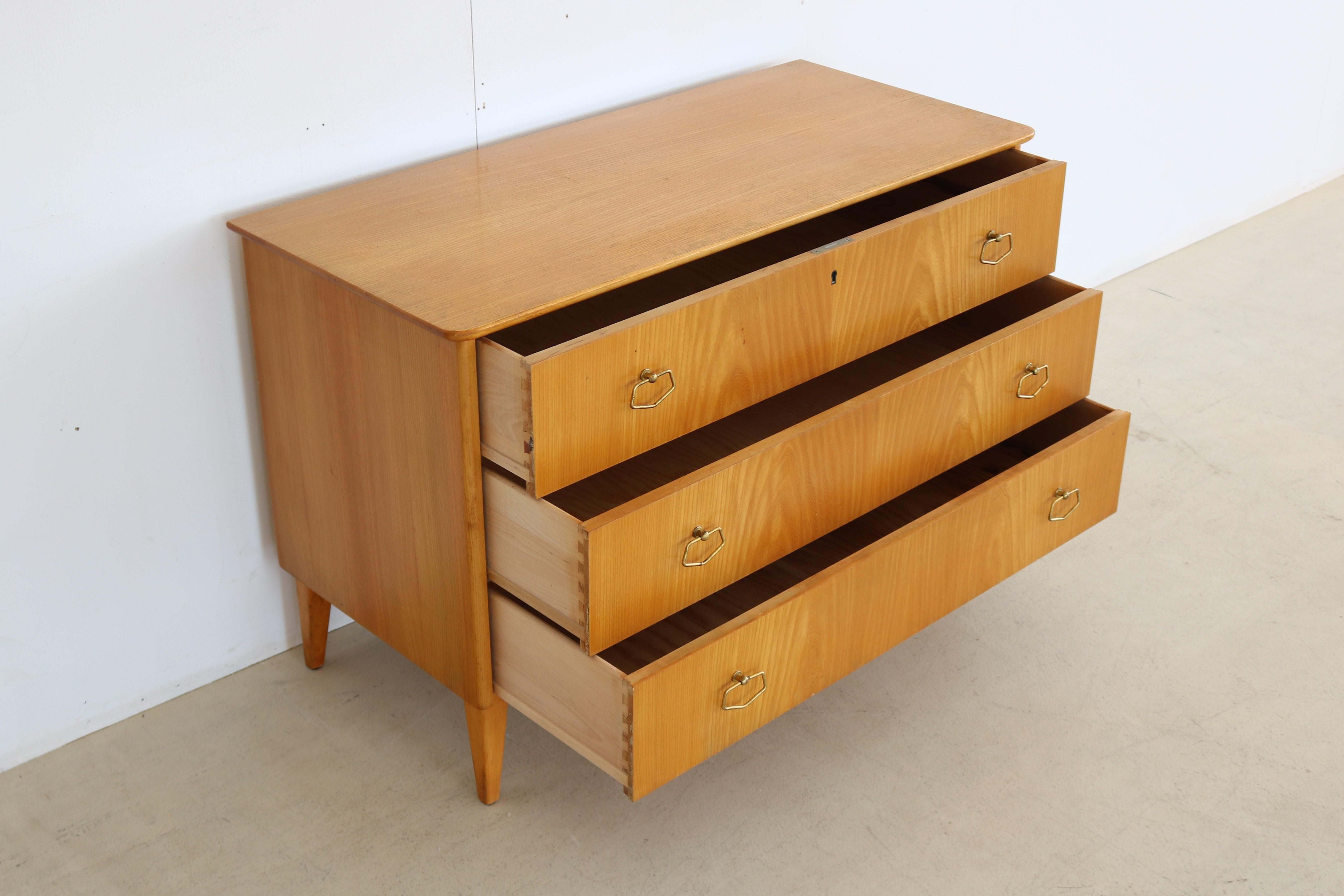 Wood Vintage Chest of Drawers Cabinet 60s, Sweden