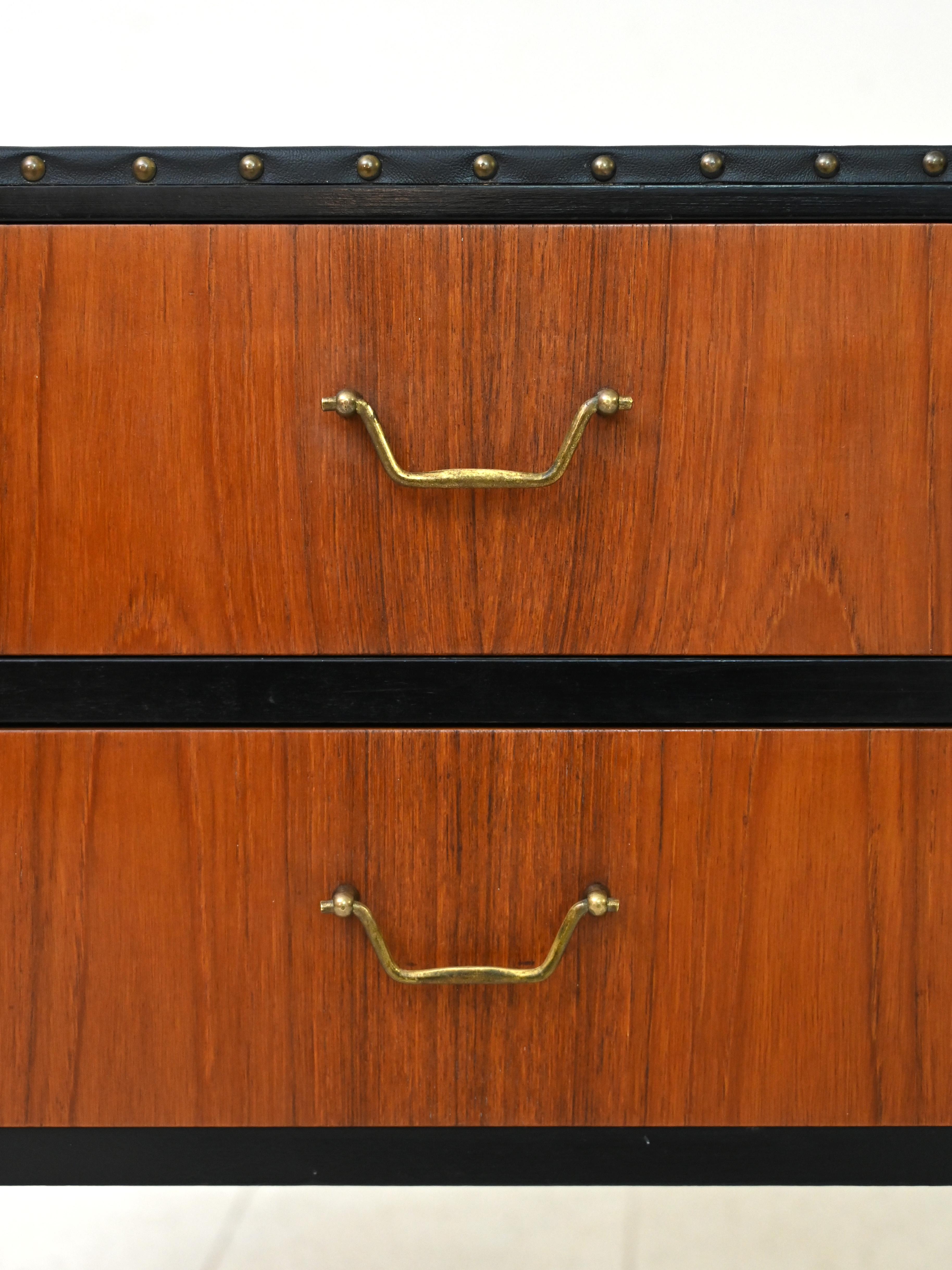 Faux Leather Vintage Chest of Drawers For Sale