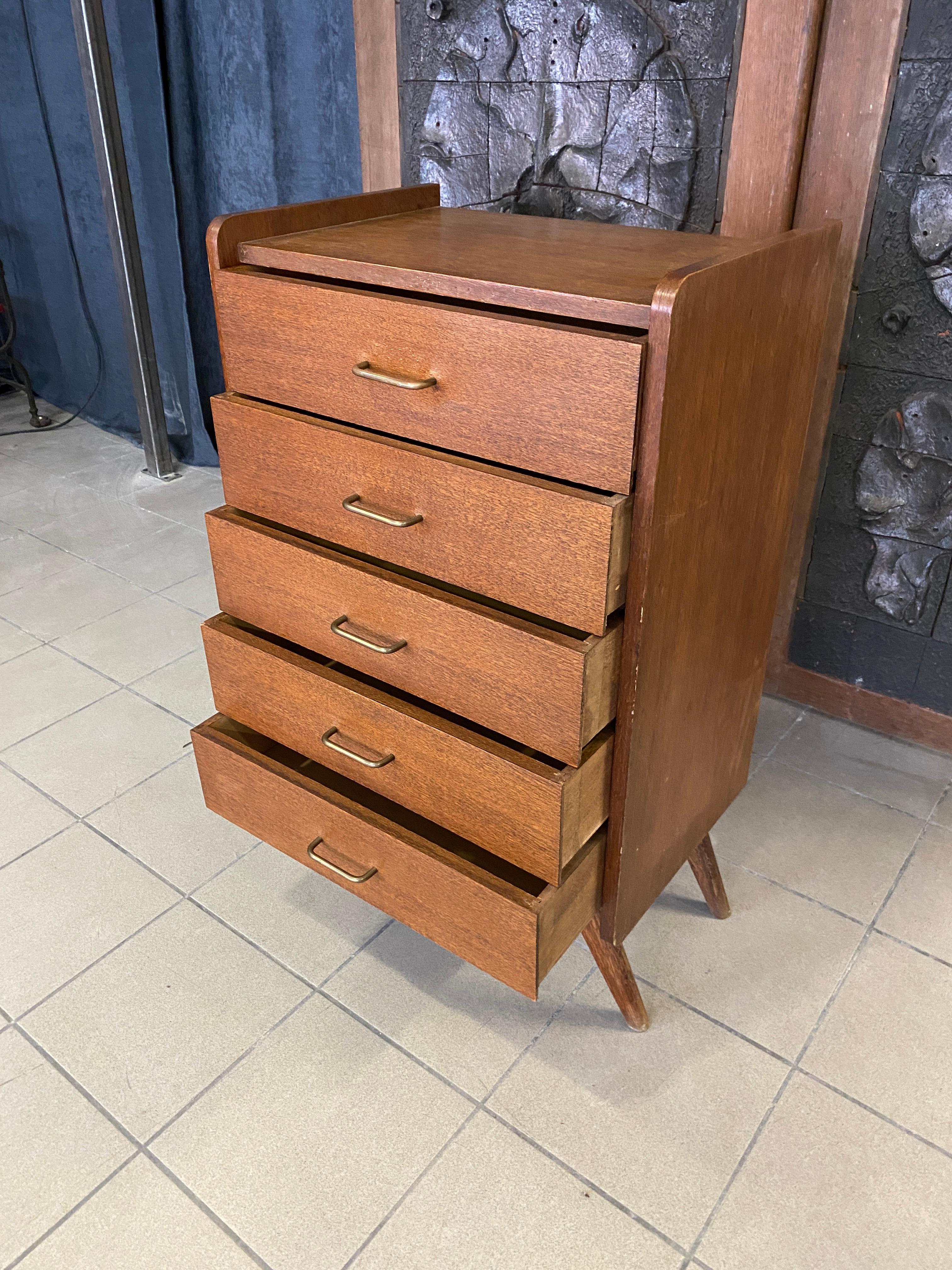 Vintage Chest of Drawers, French Reconstruction Period, circa 1950-1960 In Good Condition For Sale In Saint-Ouen, FR