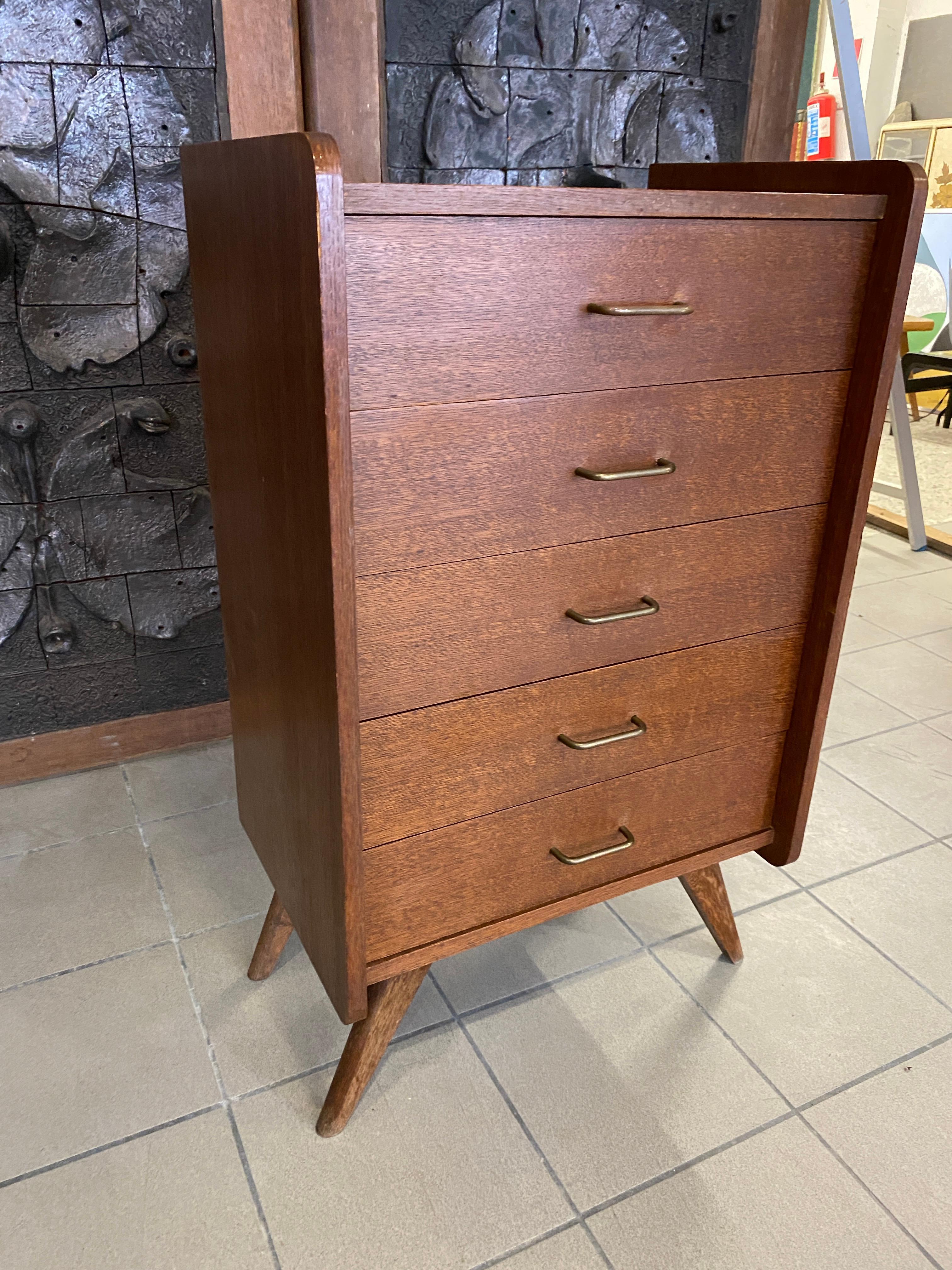 Mid-20th Century Vintage Chest of Drawers, French Reconstruction Period, circa 1950-1960 For Sale