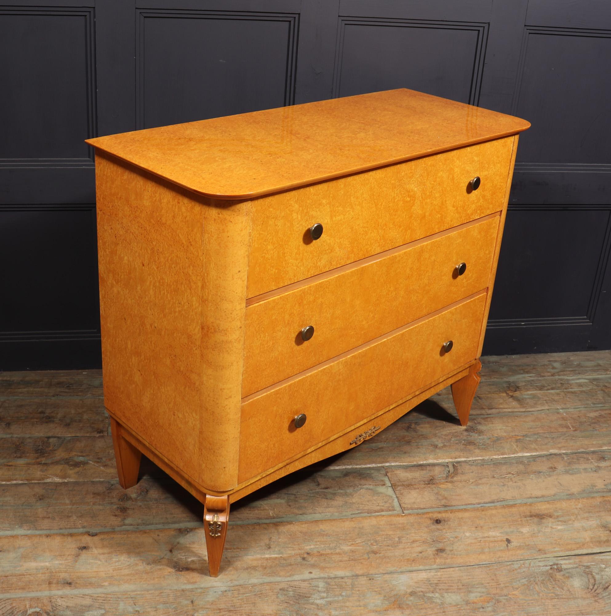 20th Century Vintage Chest of Drawers in Karelian Birch For Sale