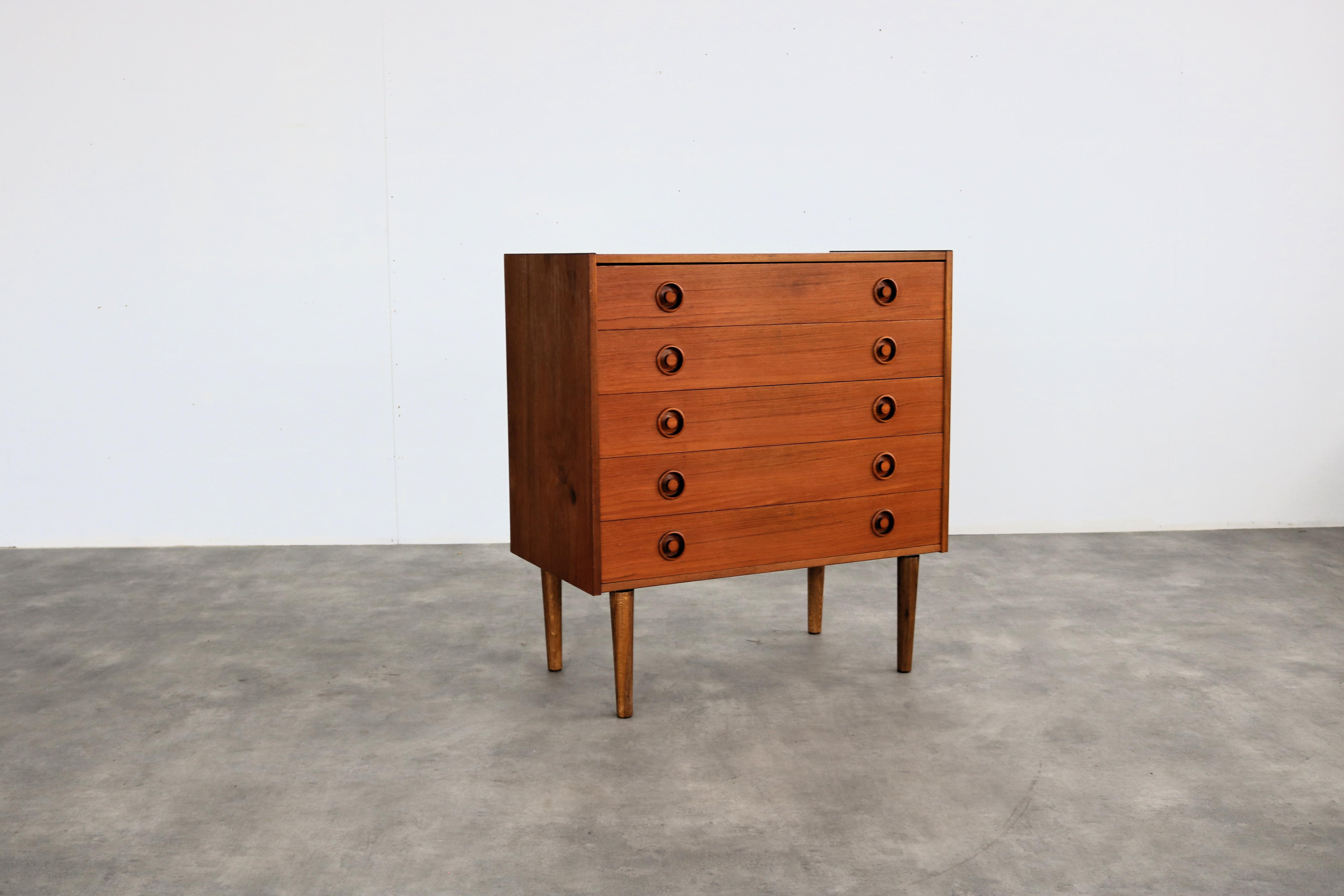 vintage chest of drawers  teak  1960s  Danish For Sale 5