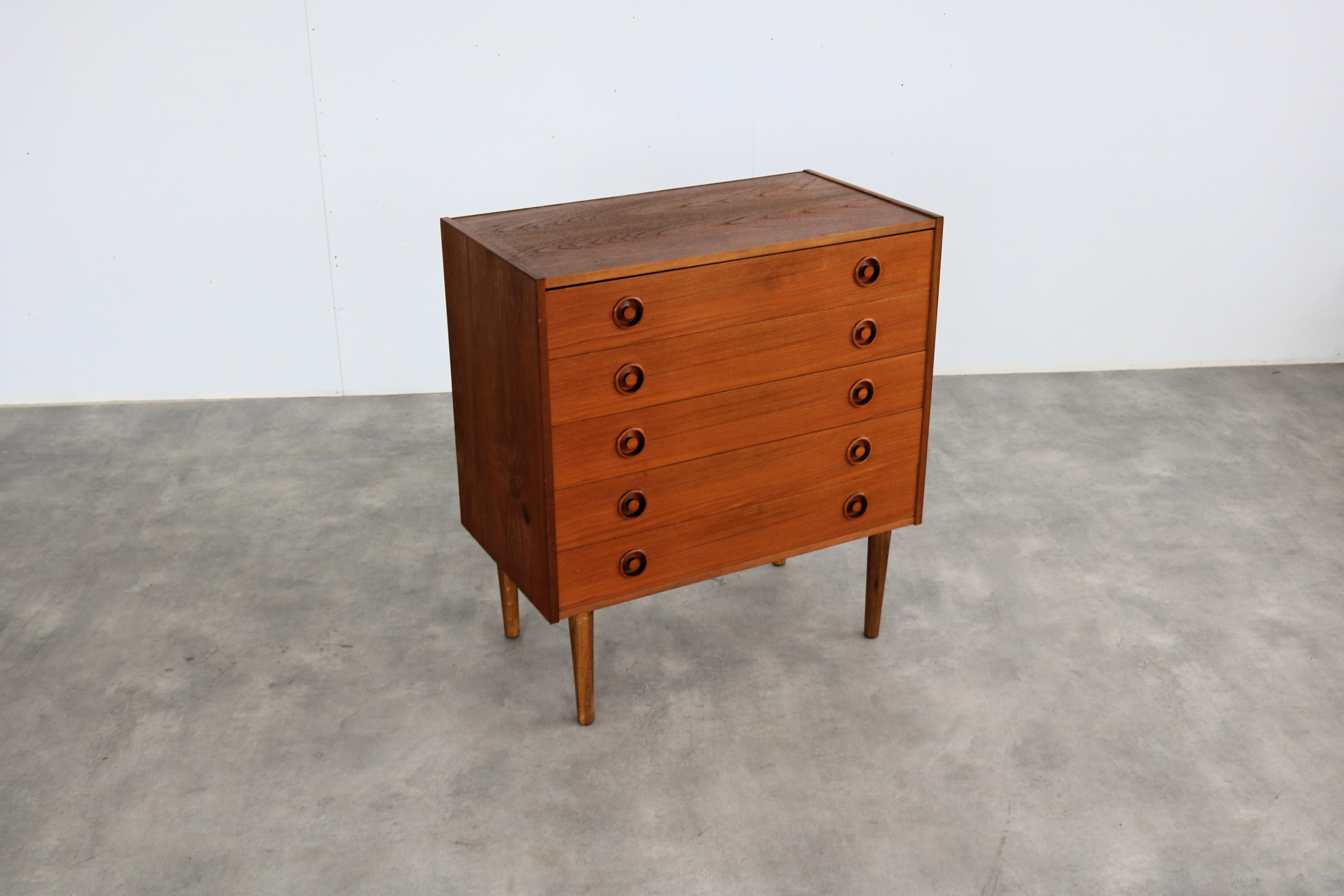 vintage chest of drawers  teak  1960s  Danish For Sale 6