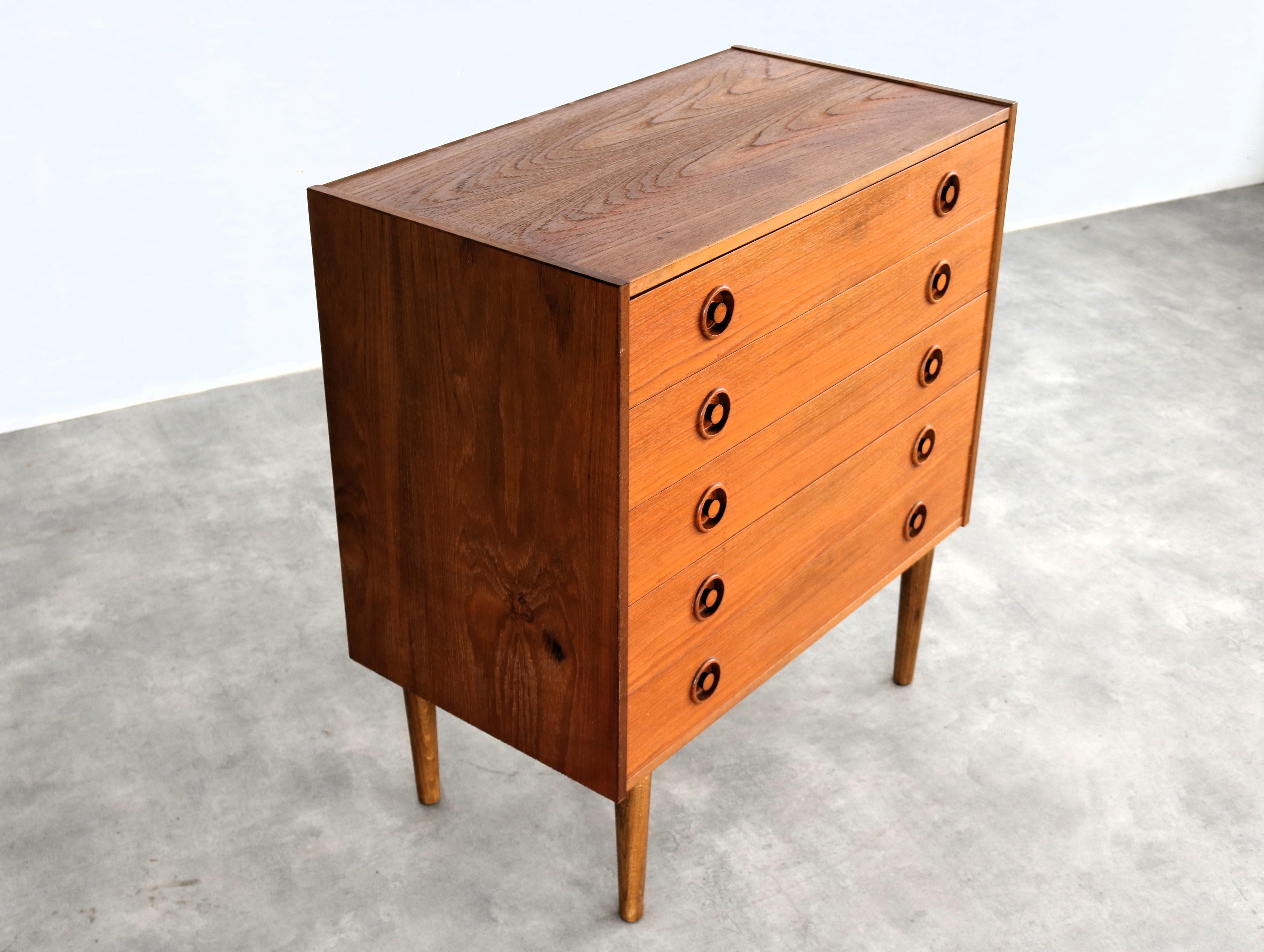 vintage chest of drawers  teak  1960s  Danish For Sale 7