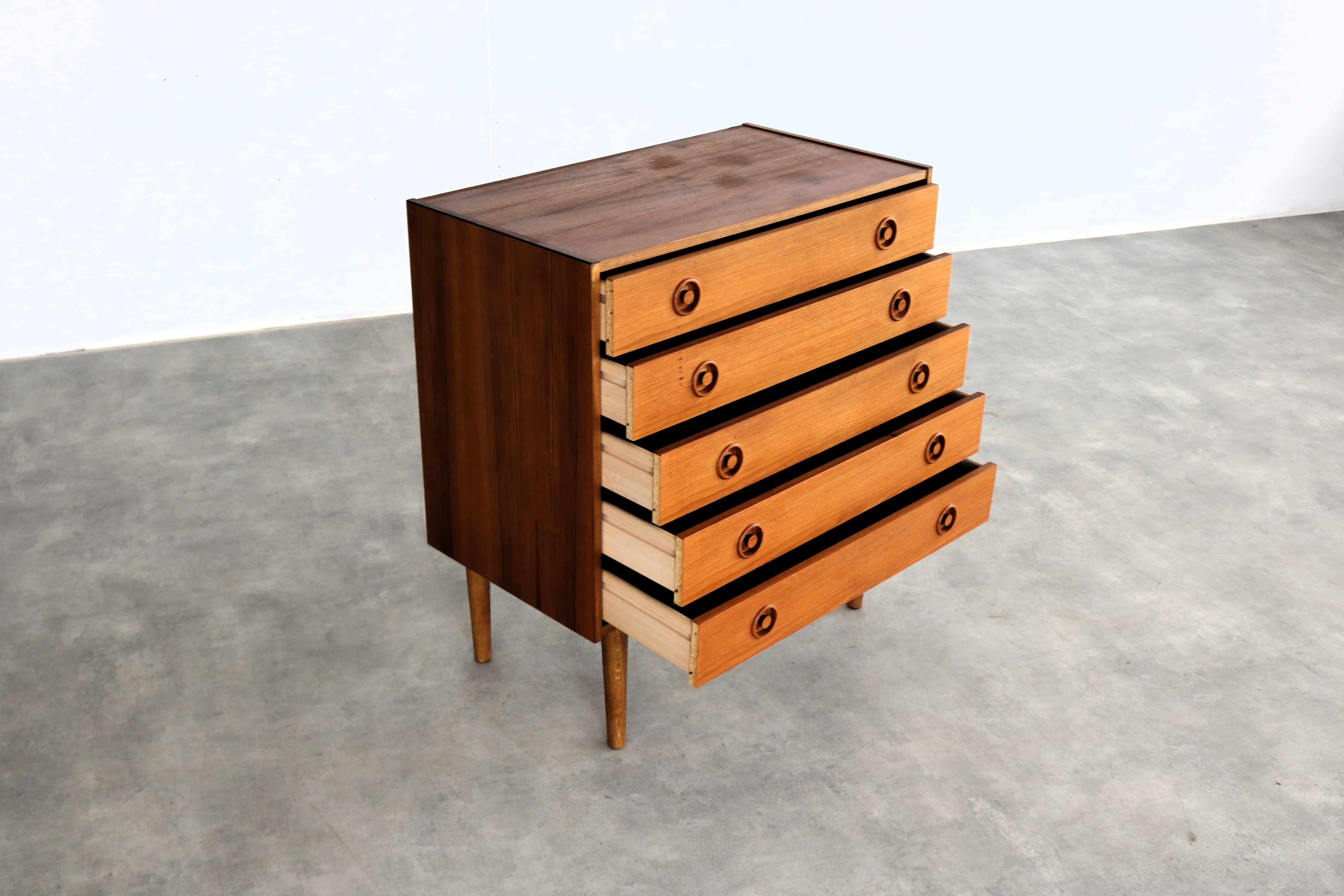 vintage chest of drawers  teak  1960s  Danish For Sale 2