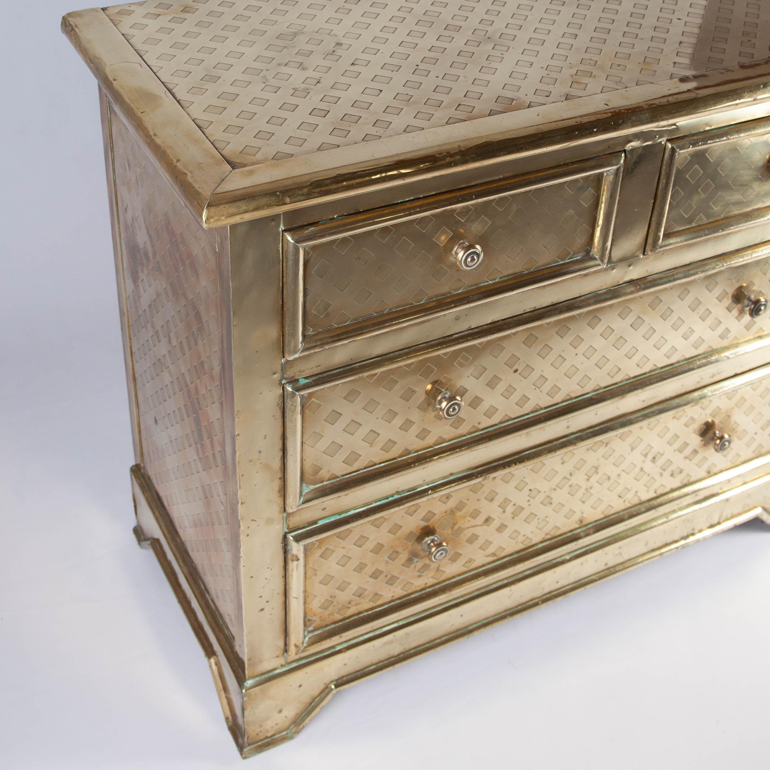 Vintage Chest of Drawers with Brass Plating 2
