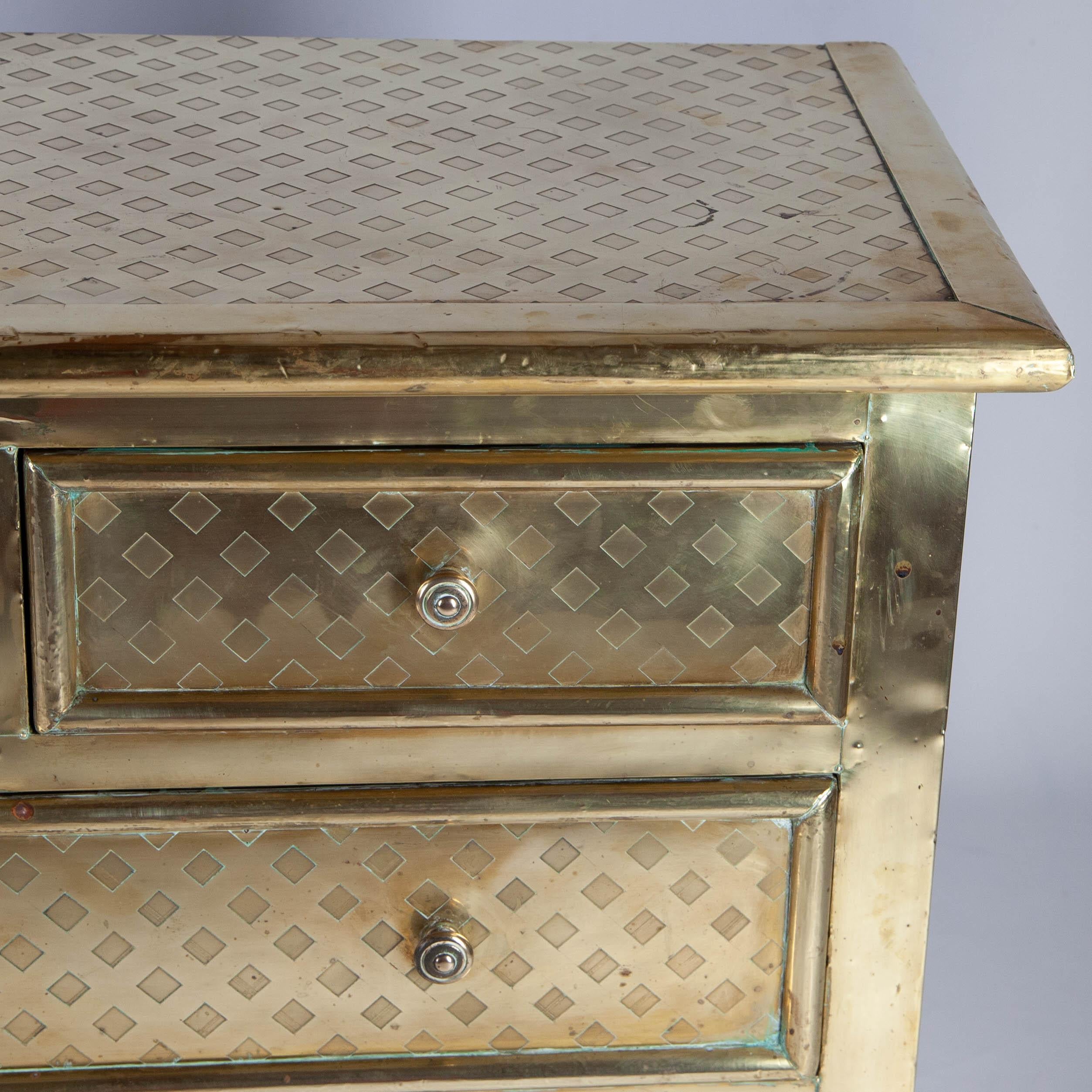 Italian Vintage Chest of Drawers with Brass Plating