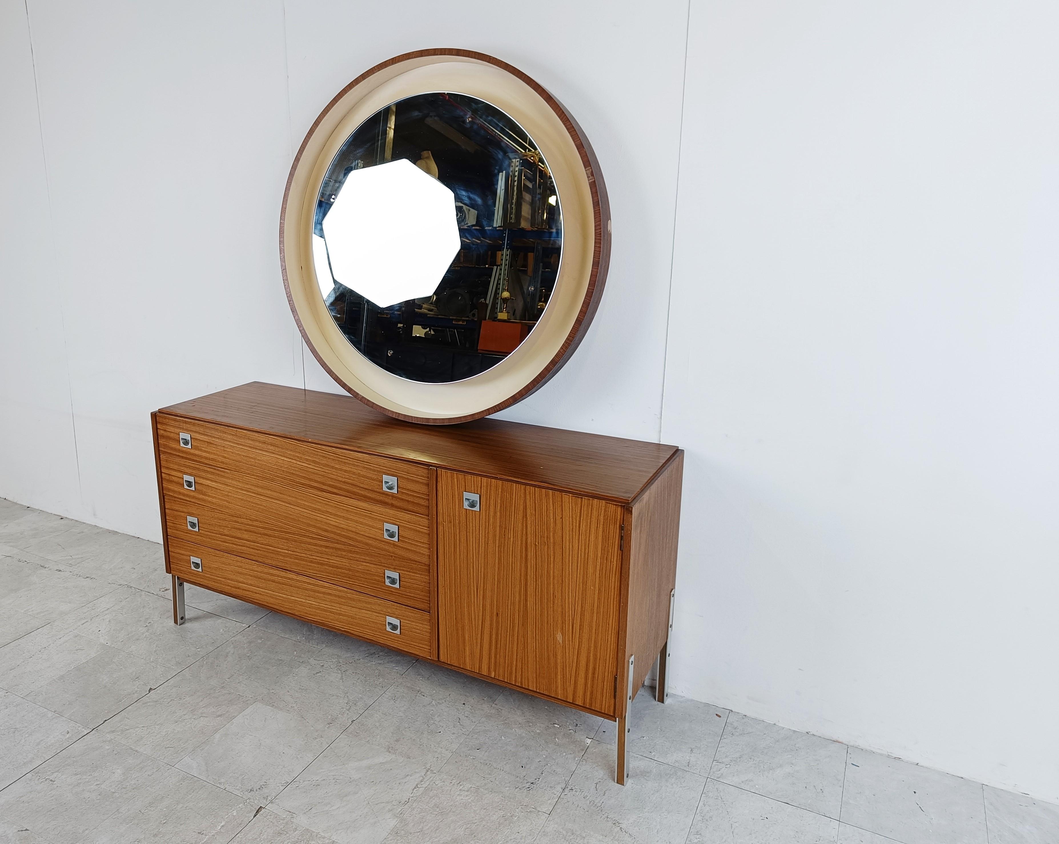 Belgian Vintage Chest of Drawers with Mirror, 1960s