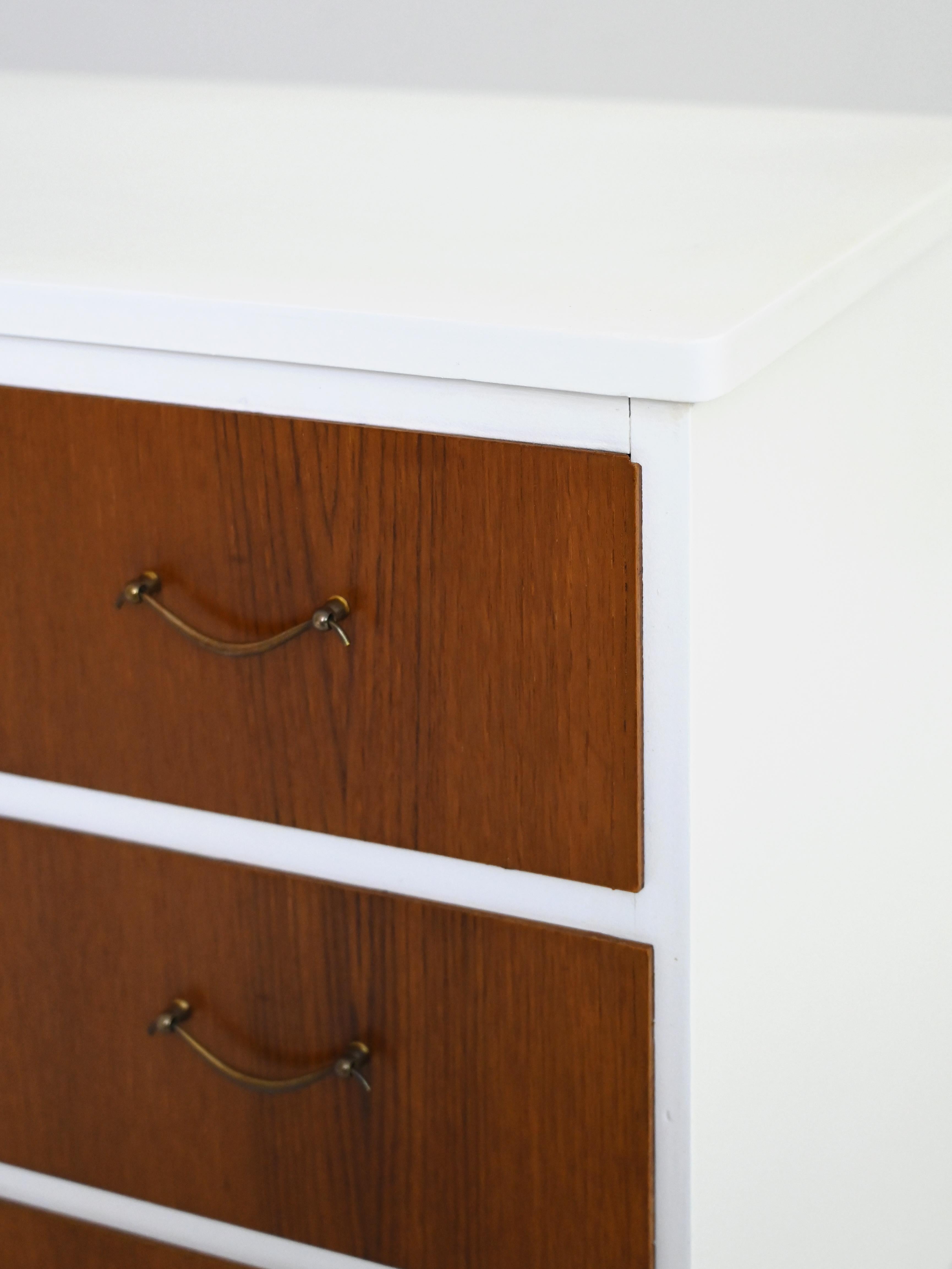 Scandinavian Vintage chest of drawers with white frame For Sale