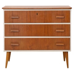 Vintage Chest of Drawers with White Painted Details