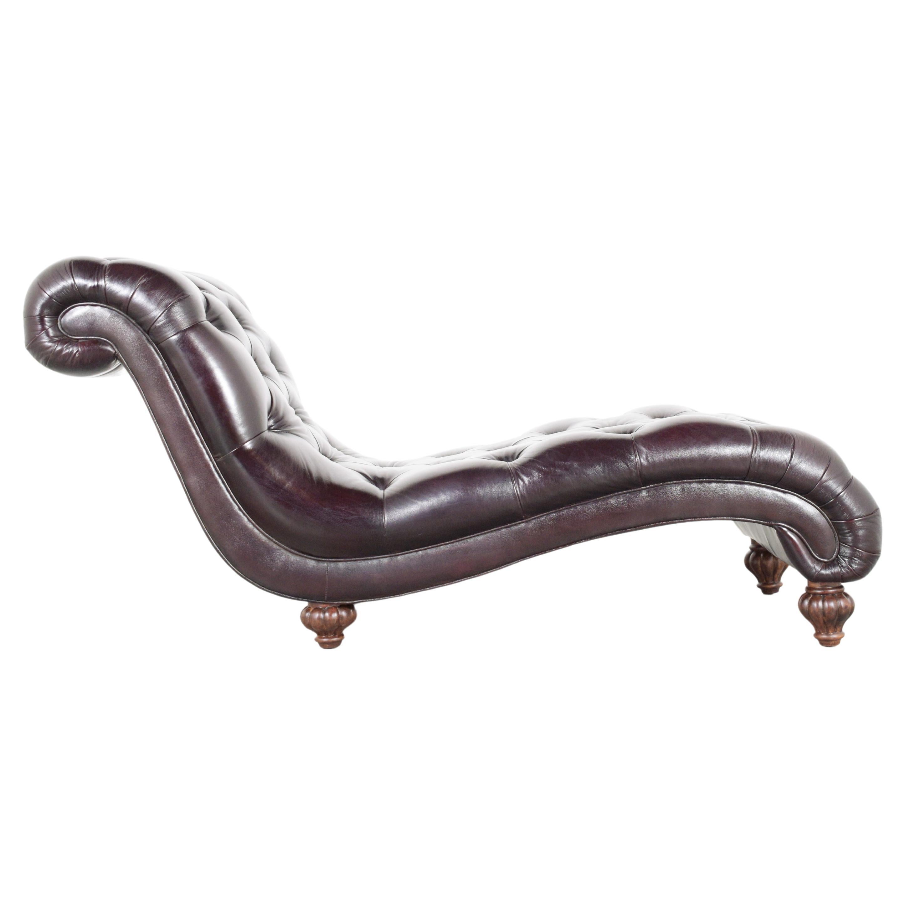 Evoke a sense of classic luxury with our restored Vintage 1980s Chesterfield Chaise Lounge, an epitome of traditional elegance combined with modern comfort. Handcrafted with precision, this leather daybed is not just a piece of furniture but a