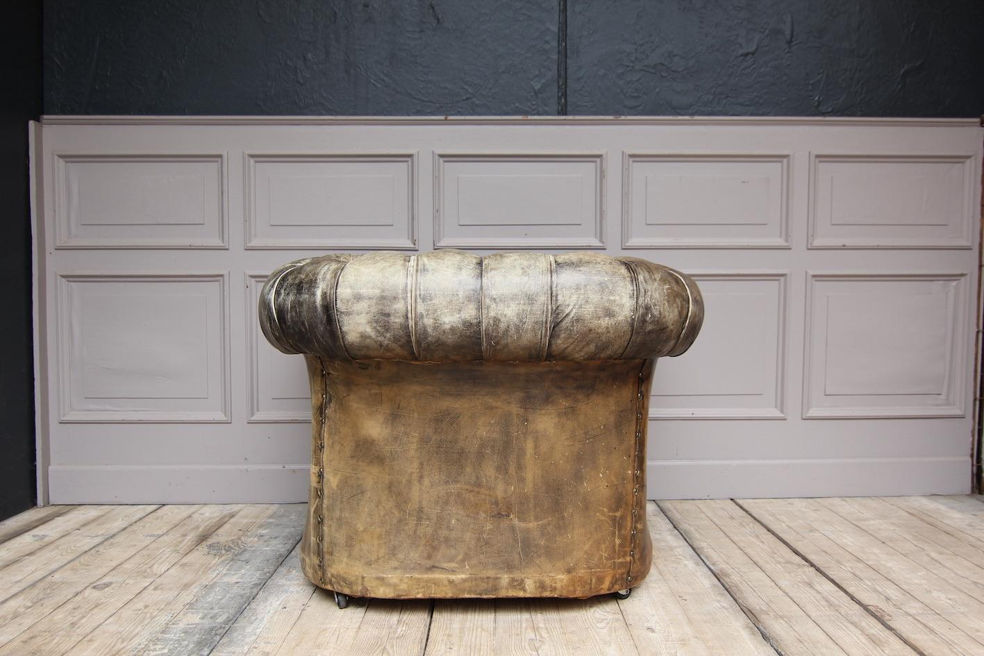 Vintage Chesterfield Leather Armchair Clubseat 4