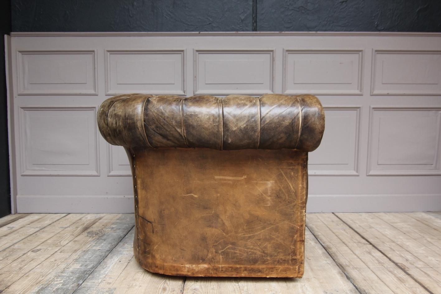 Vintage Chesterfield Leather Armchair Clubseat 6
