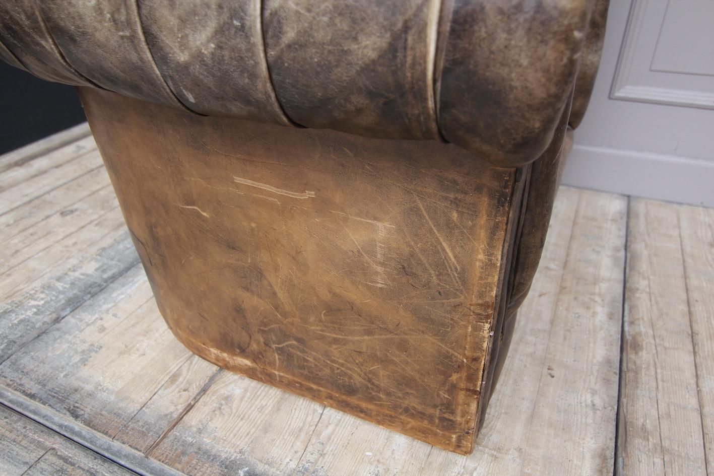 Vintage Chesterfield Leather Armchair Clubseat 7