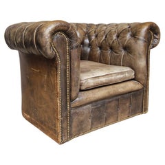 Vintage Chesterfield Leather Armchair Clubseat