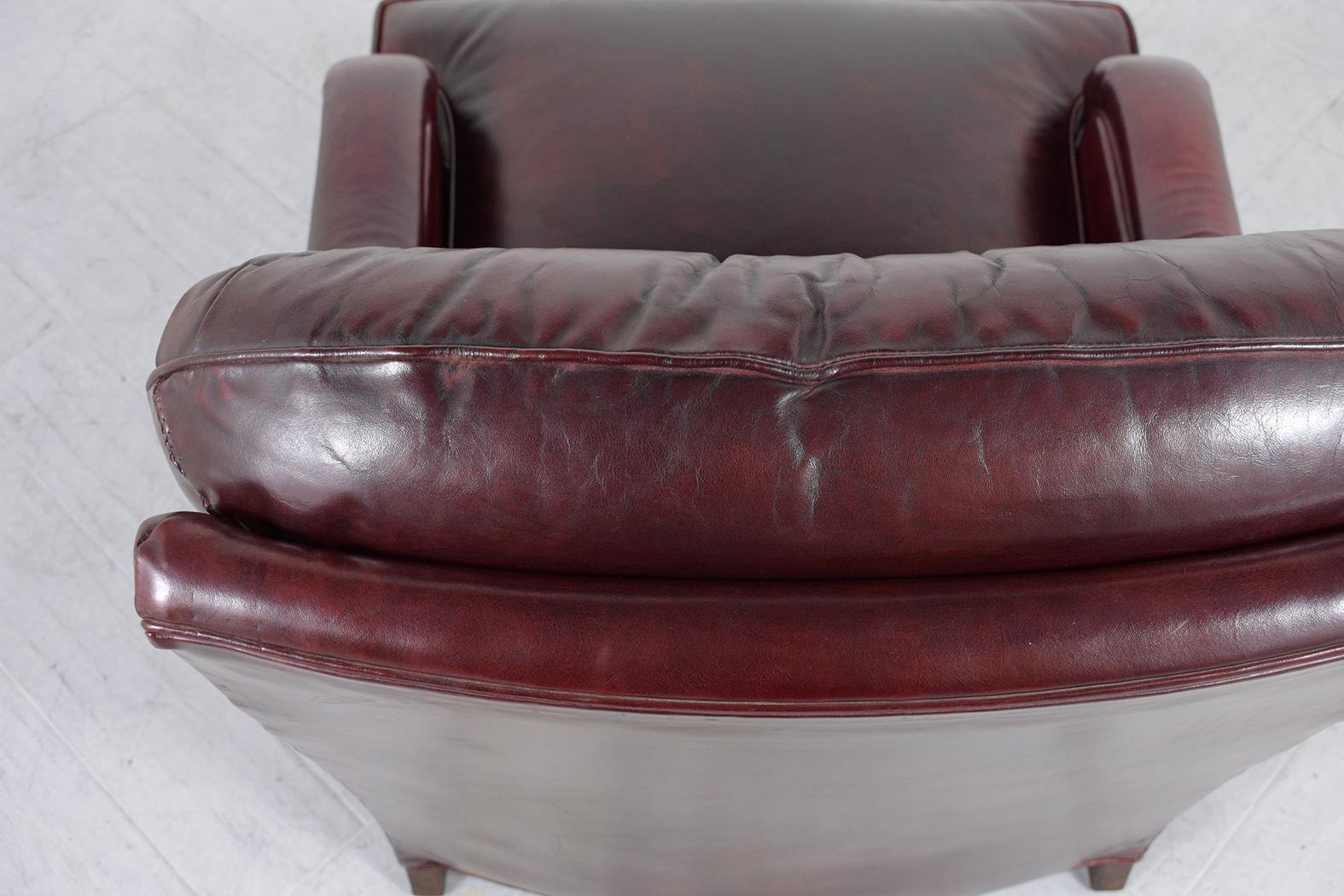 Early 1900s Antique English Chesterfield Chair in Deep Cordova Leather 6