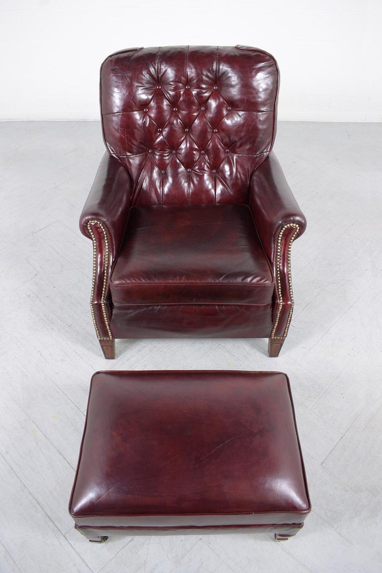 Vintage Chesterfield Leather Upholstery Chair For Sale at 1stDibs