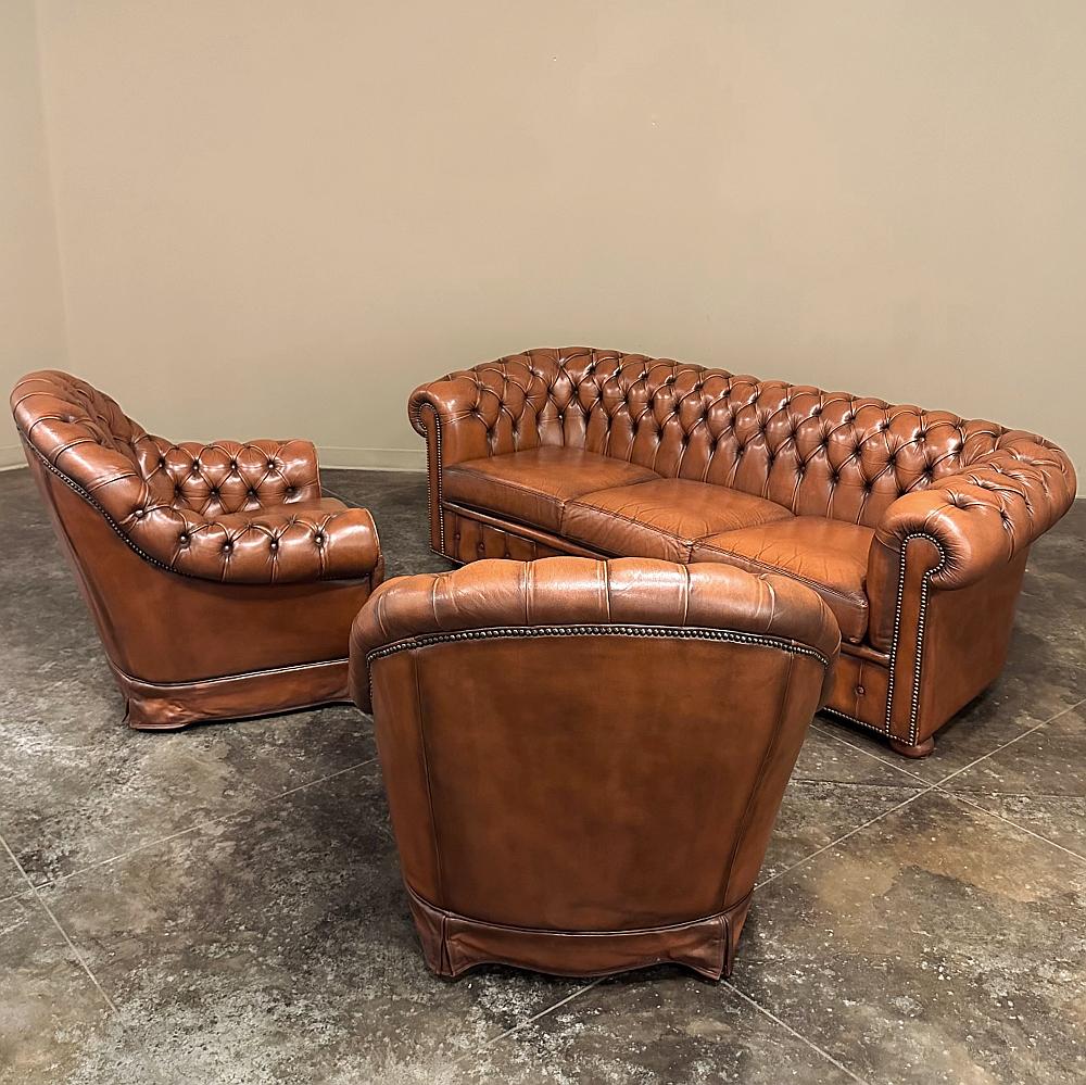 Vintage Chesterfield Leather Lounge Sofa, Club Sofa 7